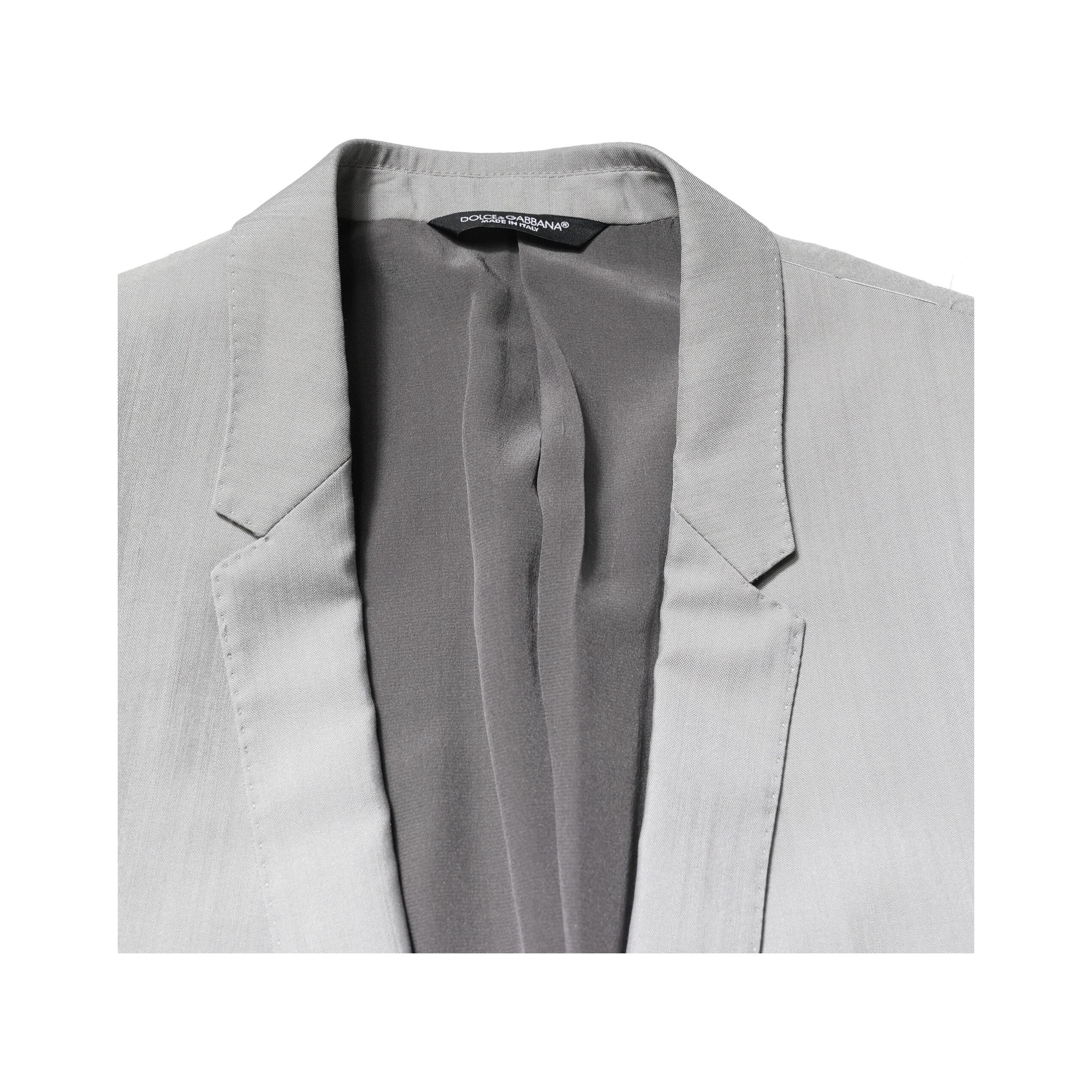 Dolce & Gabbana Light Gray Wool GOLD 2 Piece Formal Suit