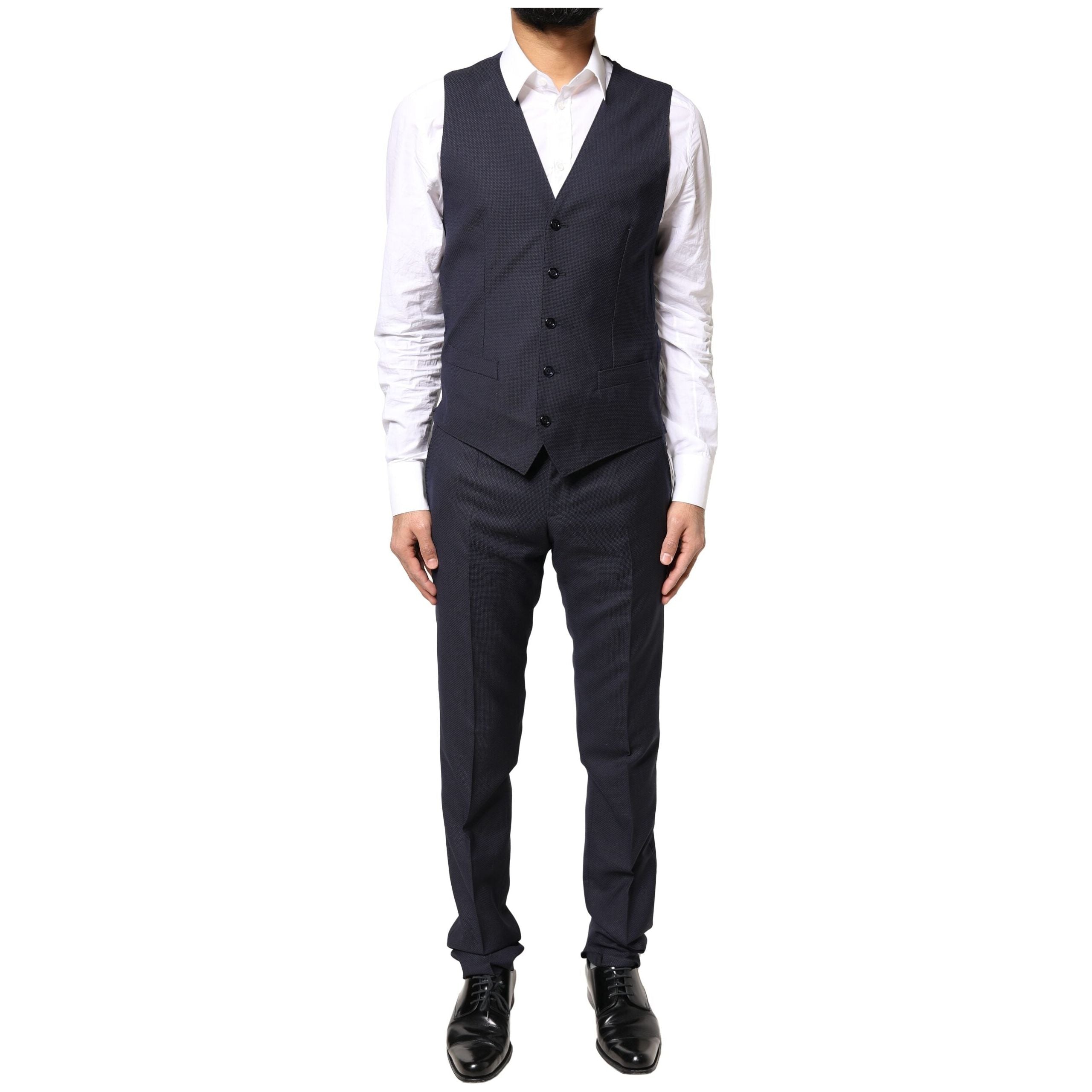 Dolce & Gabbana Black Wool Silk 3 Piece Formal Suit