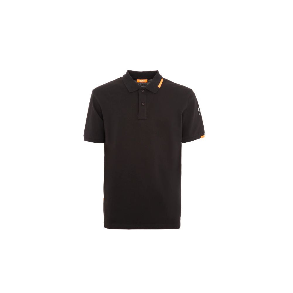 Suns Black Cotton Polo Shirt for Timeless Elegance