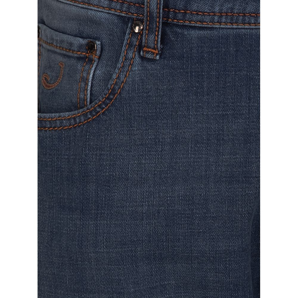 Jacob Cohen Blue Cotton Jeans for Timeless Elegance