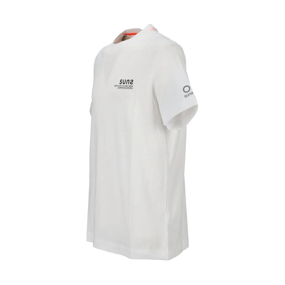 Suns White Cotton T-Shirt for Effortless Elegance