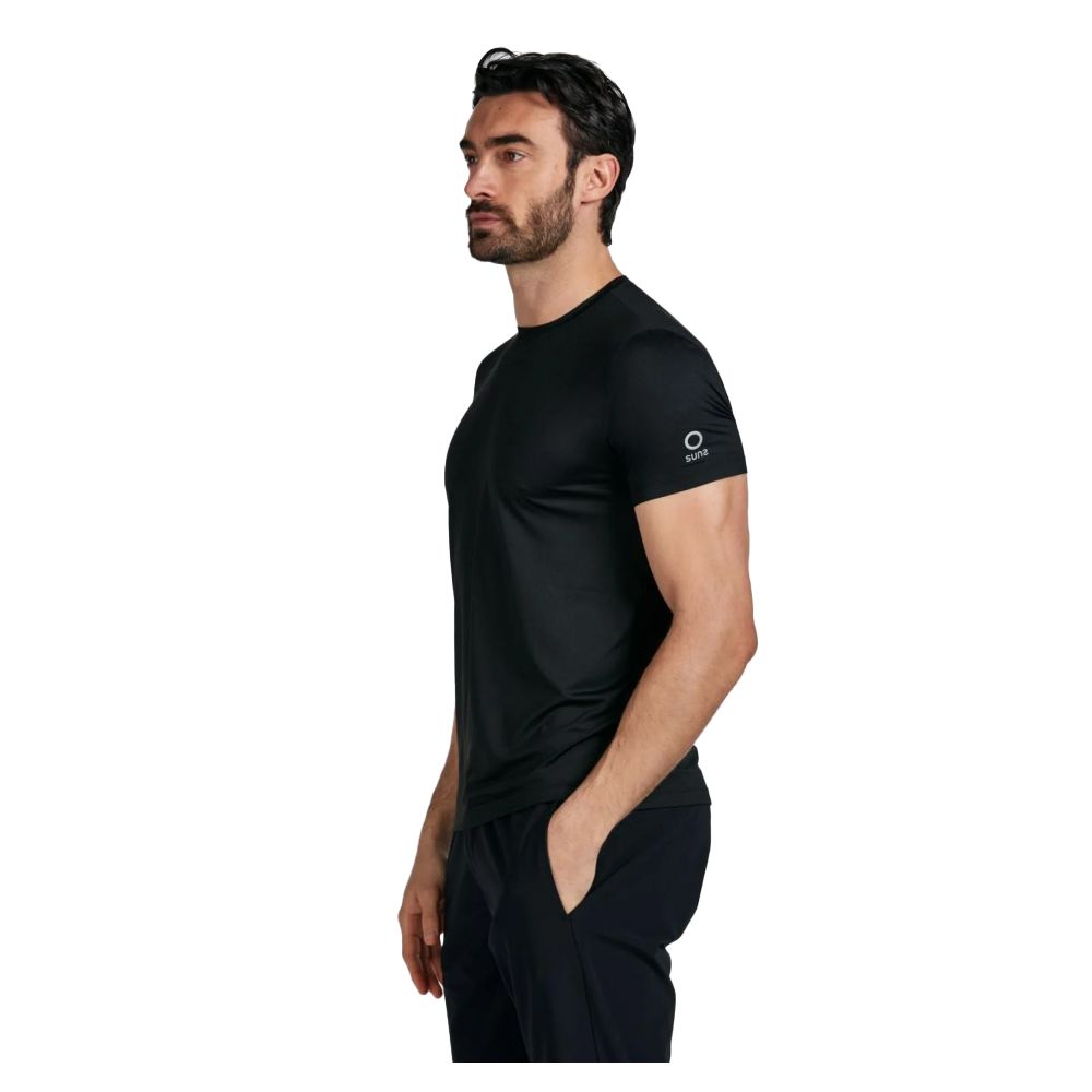 Suns Black Nylon T-Shirt for Effortless Modern Elegance