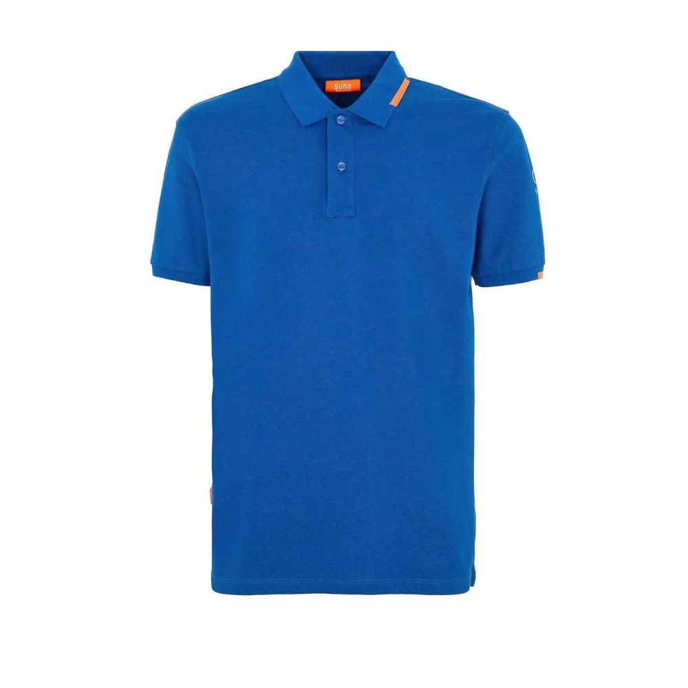 Suns Blue Cotton Polo Shirt for Effortless Sophistication