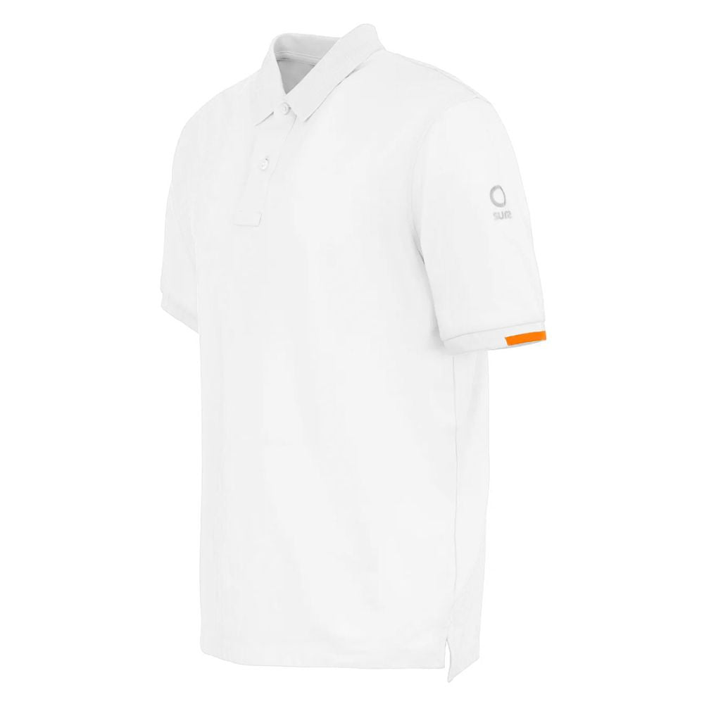 Suns White Cotton Polo Shirt - Timeless Elegance Redefined
