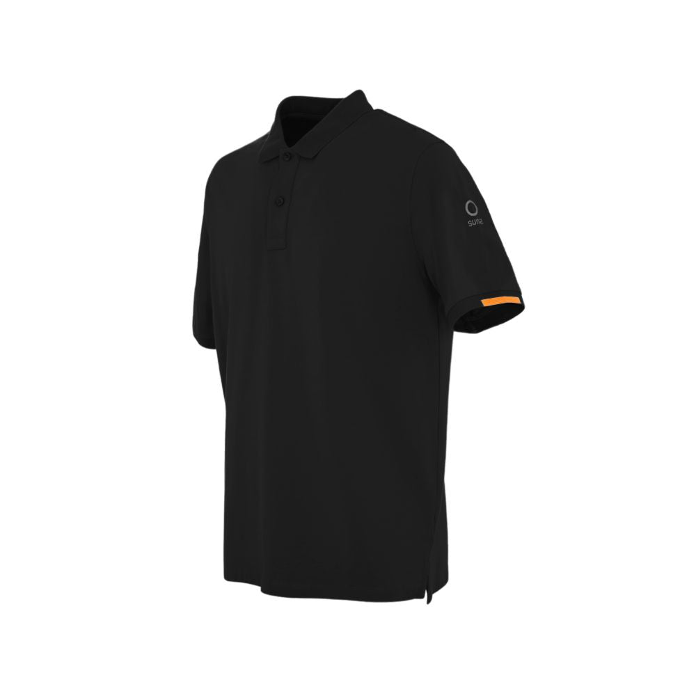 Suns Black Cotton Polo Shirt - Effortless Elegance Redefined