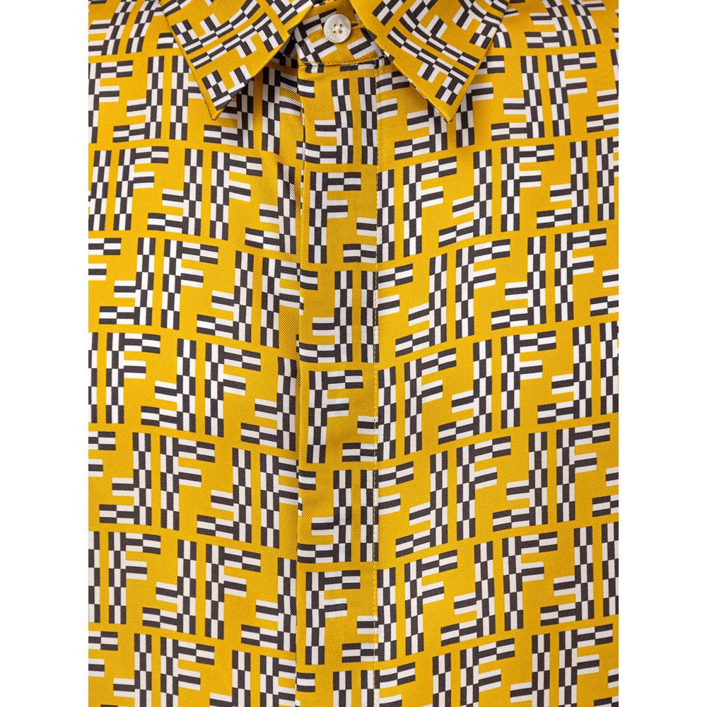 Fendi Yellow Silk Shirt - Effortless Luxury Redefined