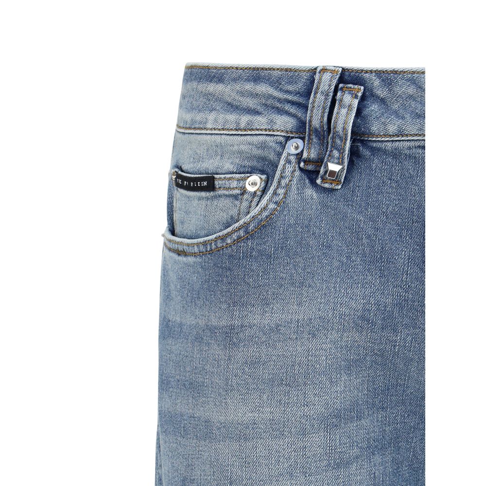 Philipp Plein Blue Denim Cotton Super Straight Jeans