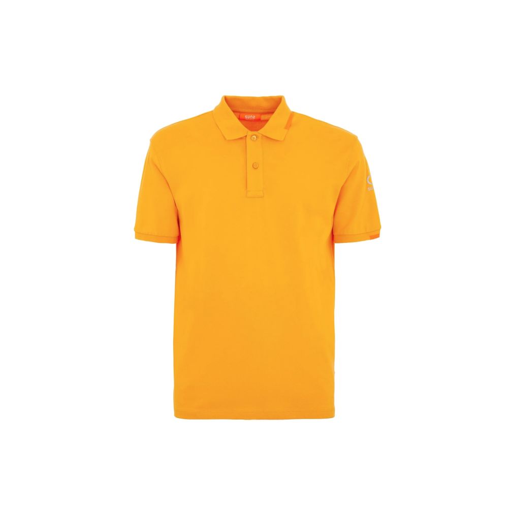 Suns Orange Cotton Polo Shirt for Elevated Casual Elegance
