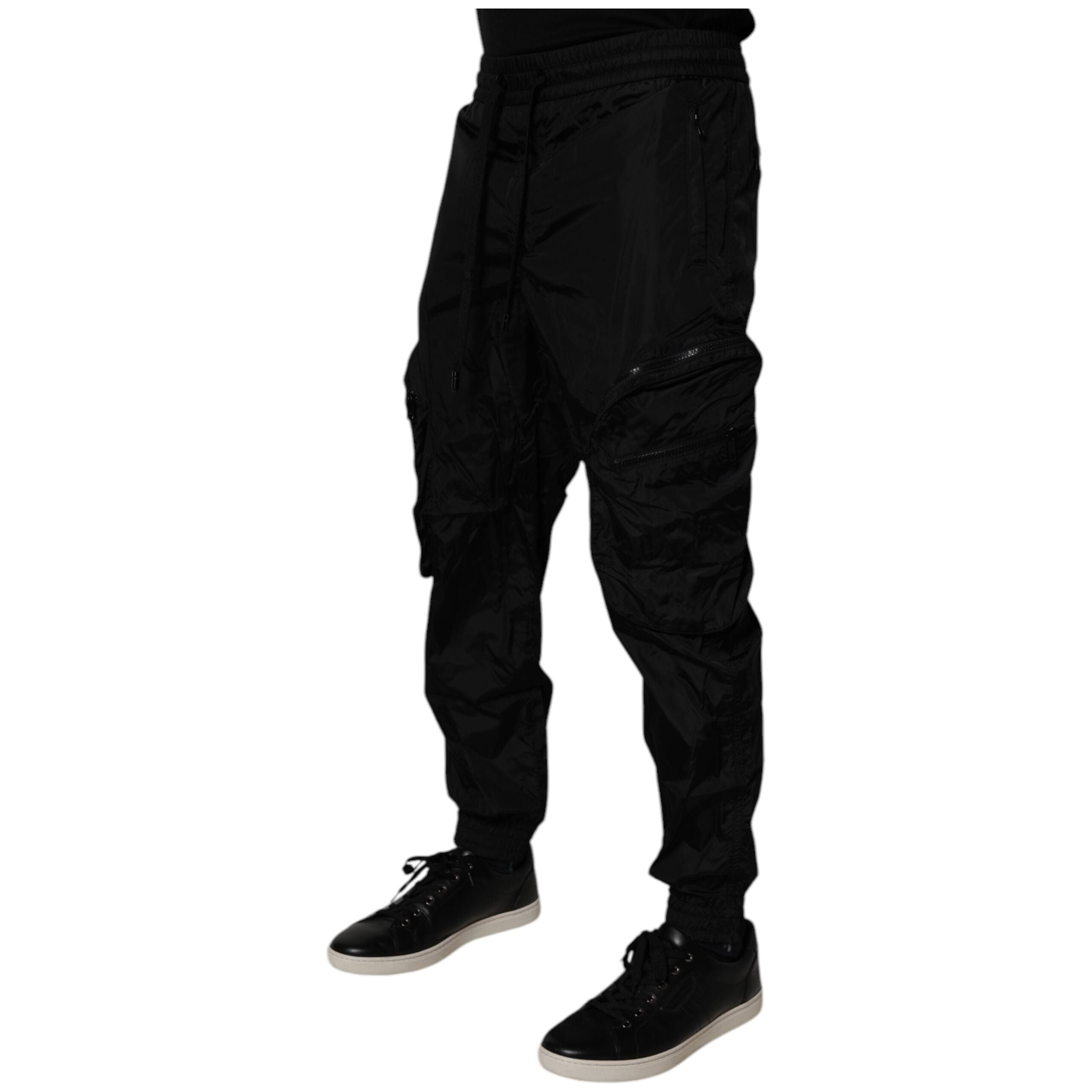 Dolce & Gabbana Black Nylon Cargo Jogger Sweatpants Pants