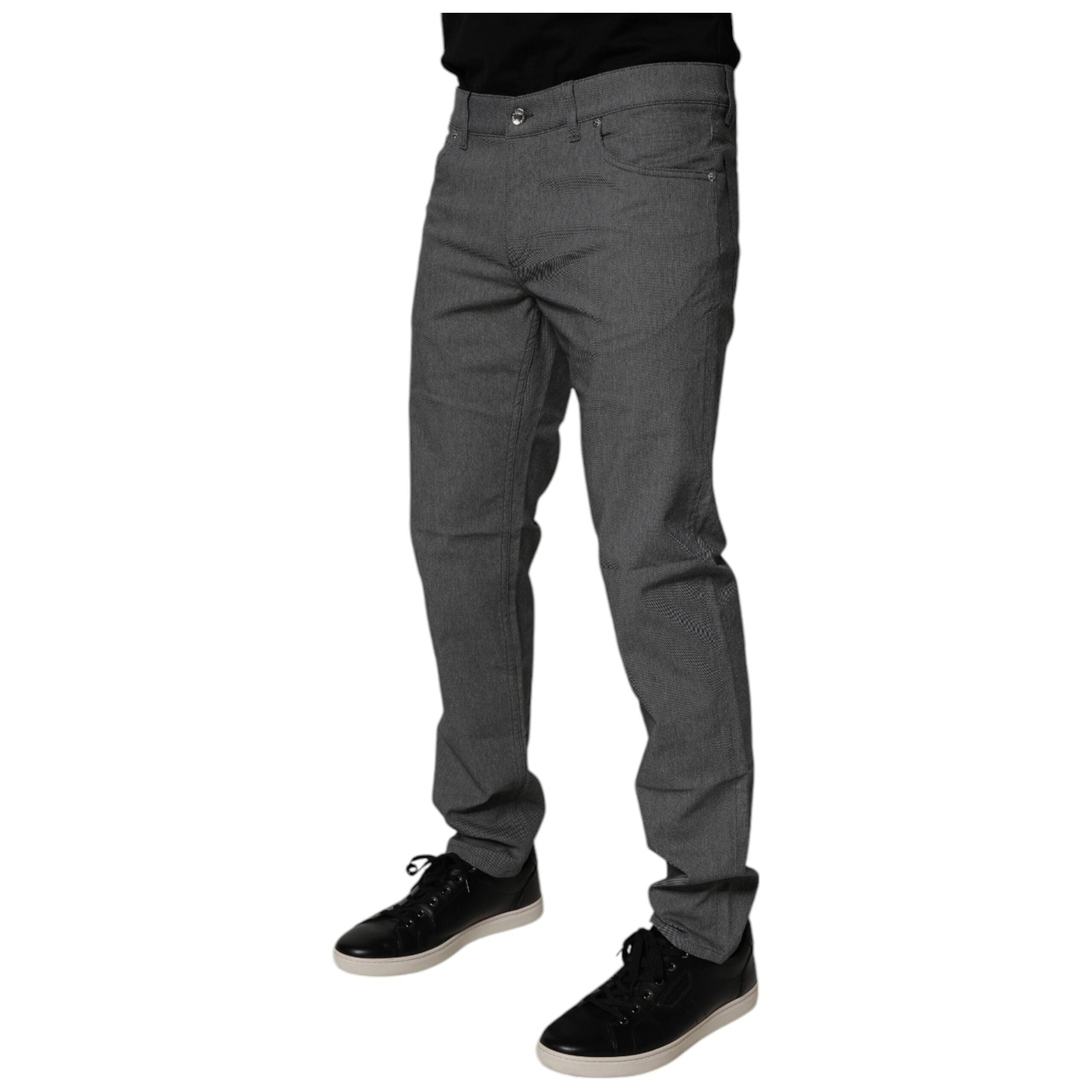 Dolce & Gabbana Gray Cotton Stretch Skinny Denim Jeans
