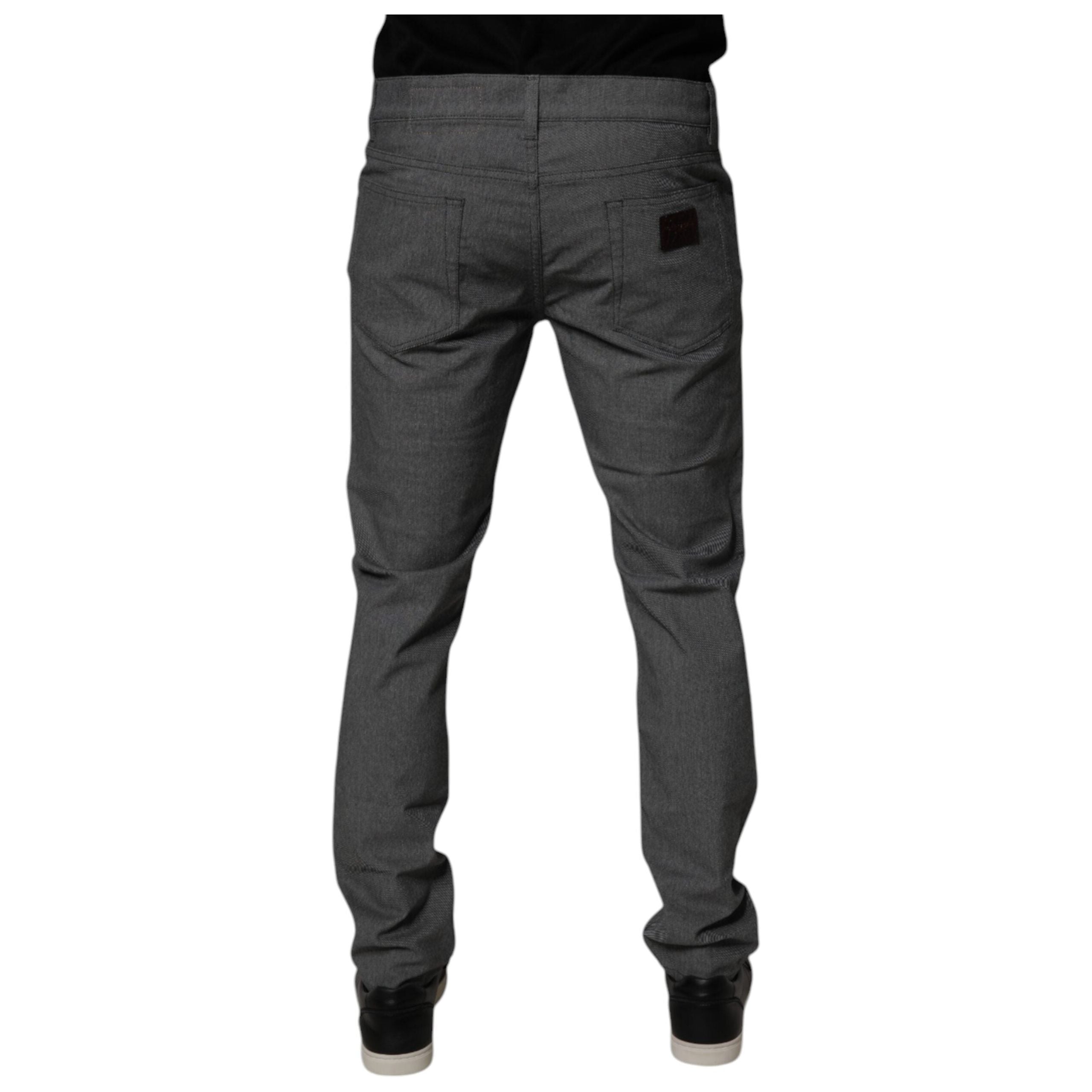 Dolce & Gabbana Gray Cotton Stretch Skinny Denim Jeans