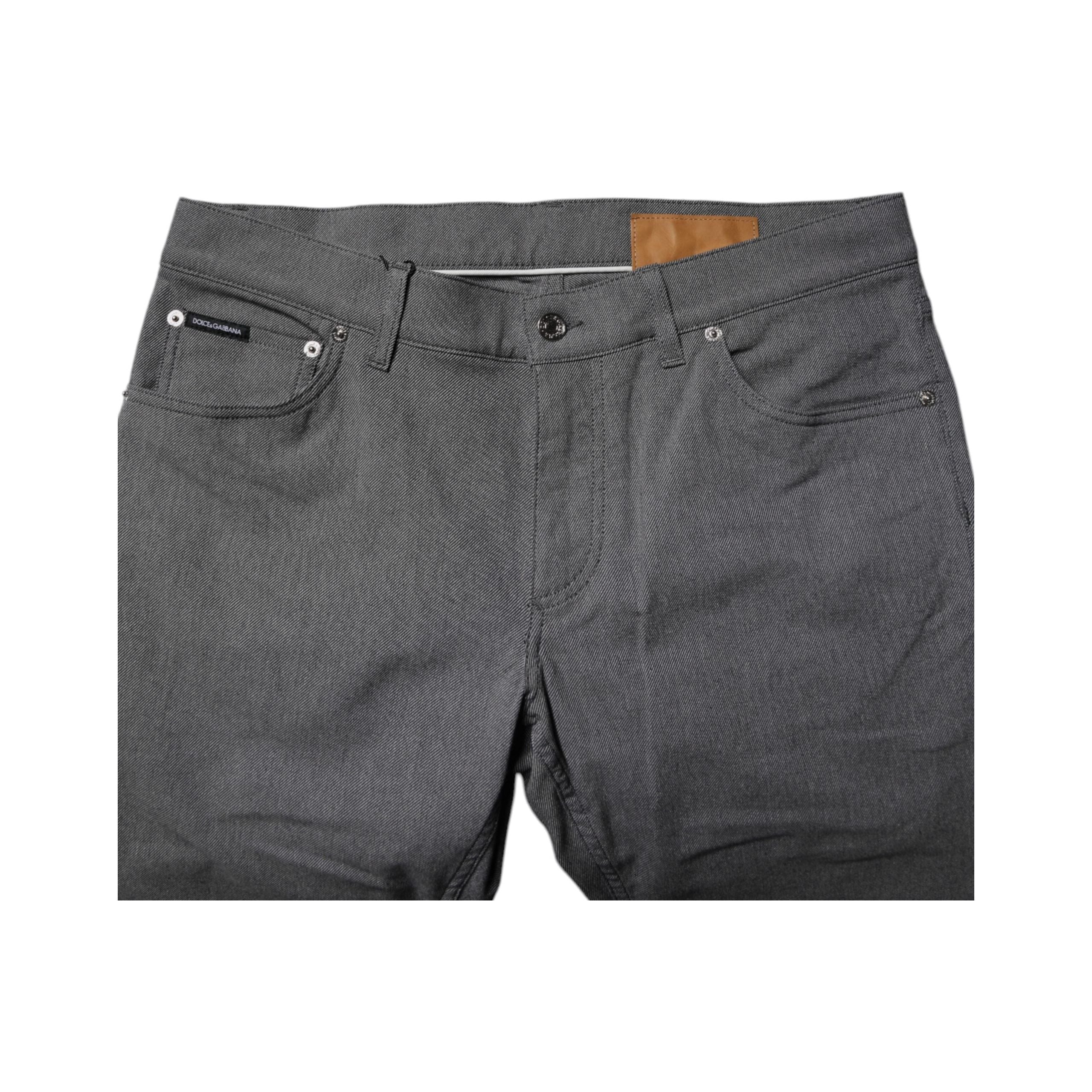 Dolce & Gabbana Gray Cotton Stretch Skinny Denim Jeans