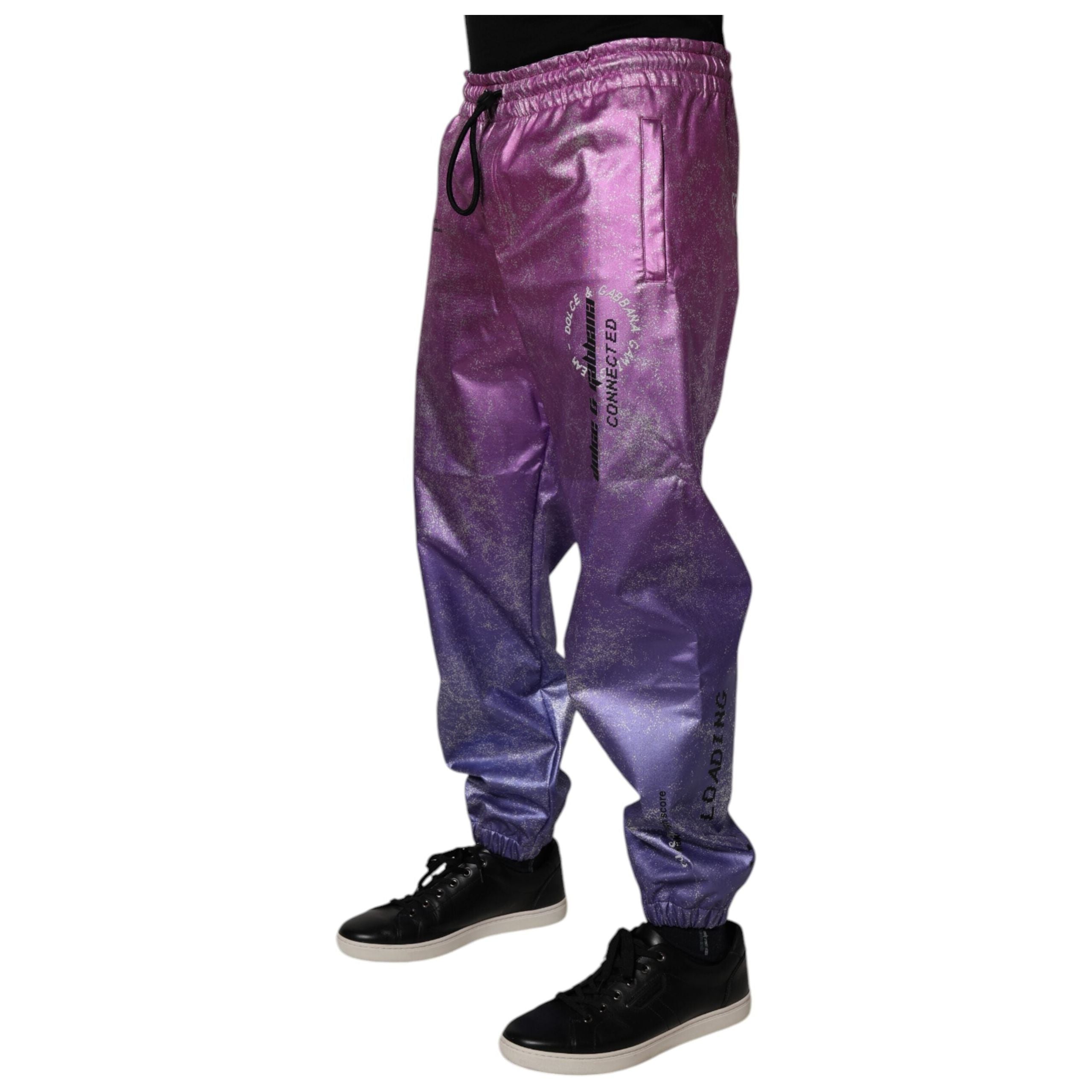 Dolce & Gabbana Pink Purple Two Tone Jogger Sweatpants