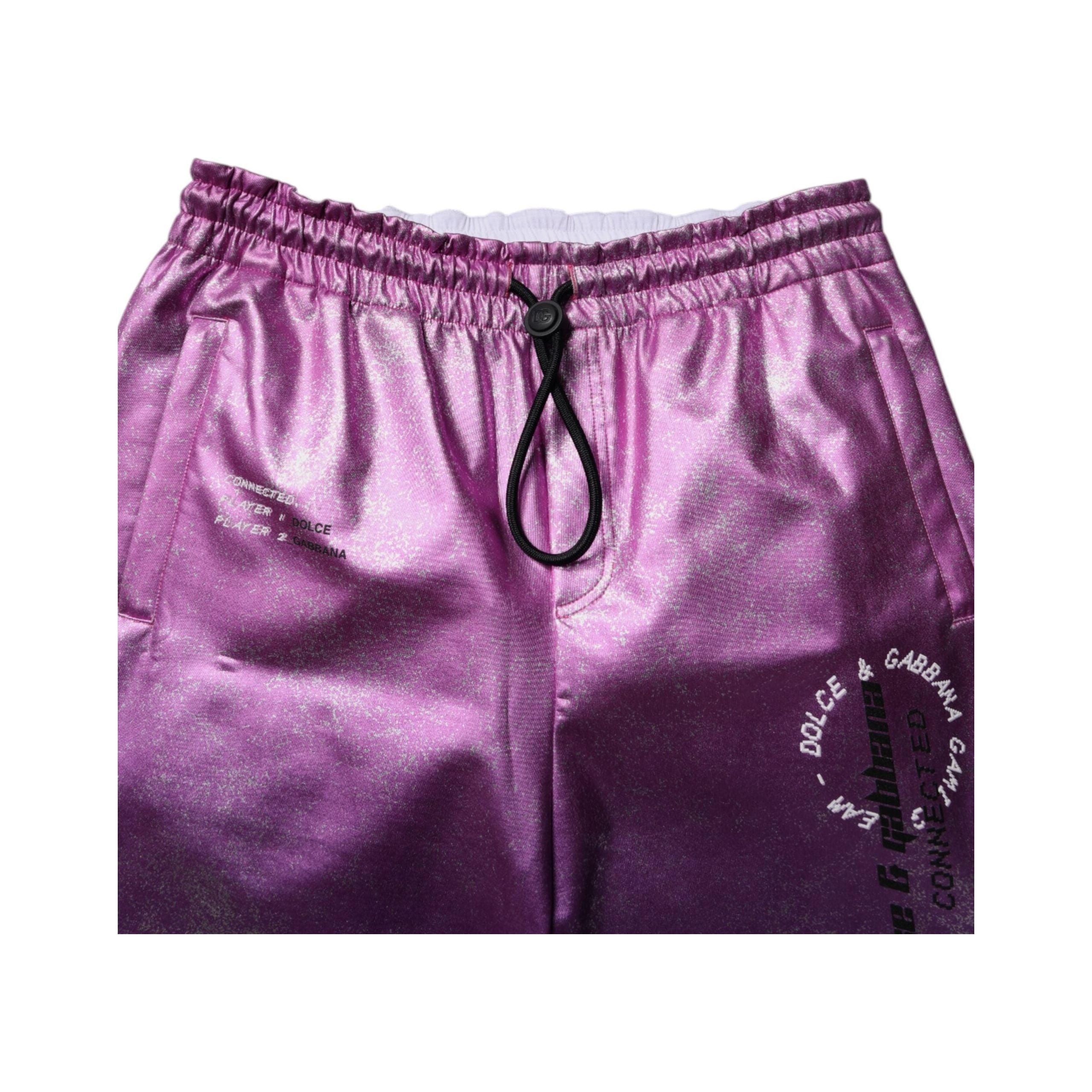 Dolce & Gabbana Pink Purple Two Tone Jogger Sweatpants