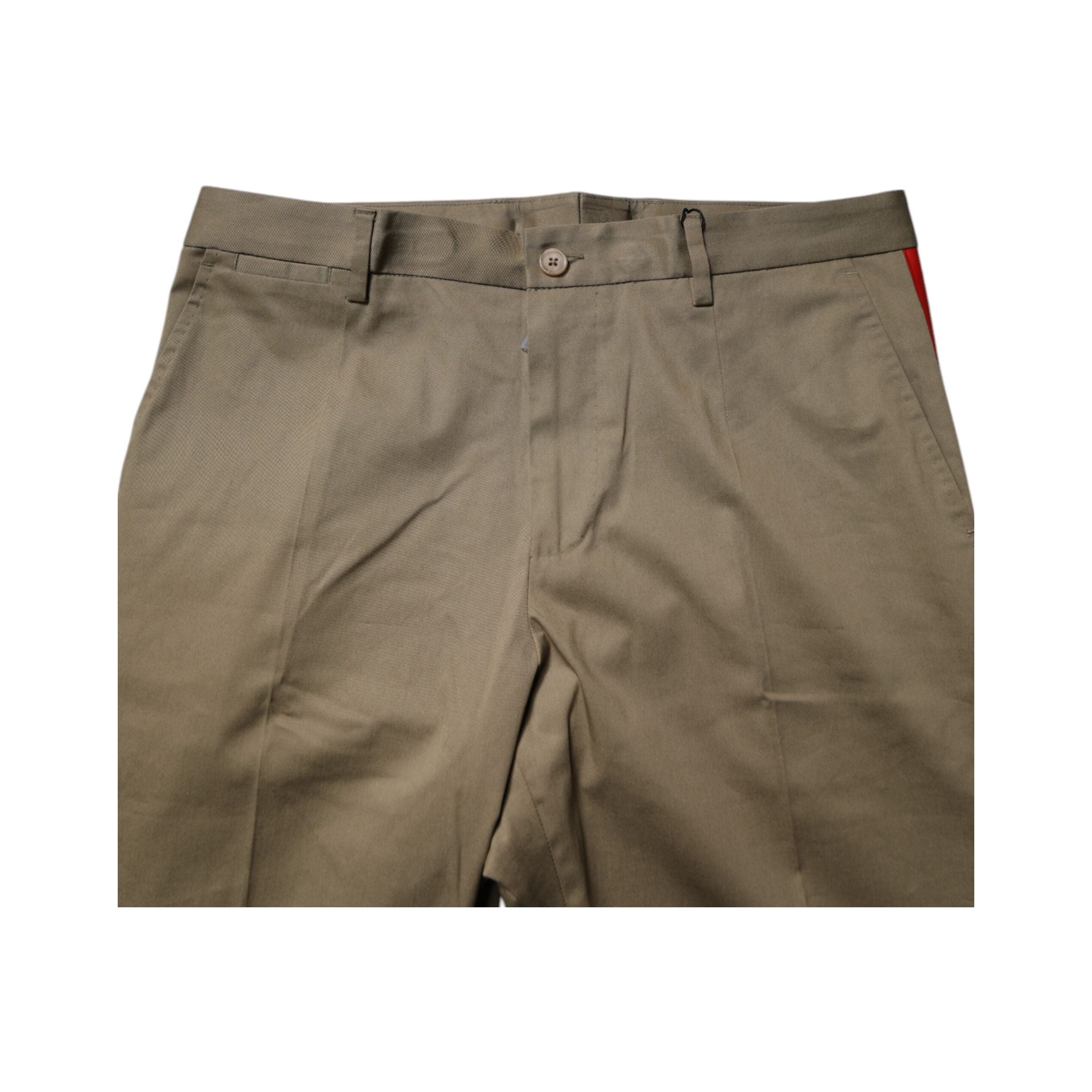 Dolce & Gabbana Dark Khaki Cotton Tapered Pants Elegance