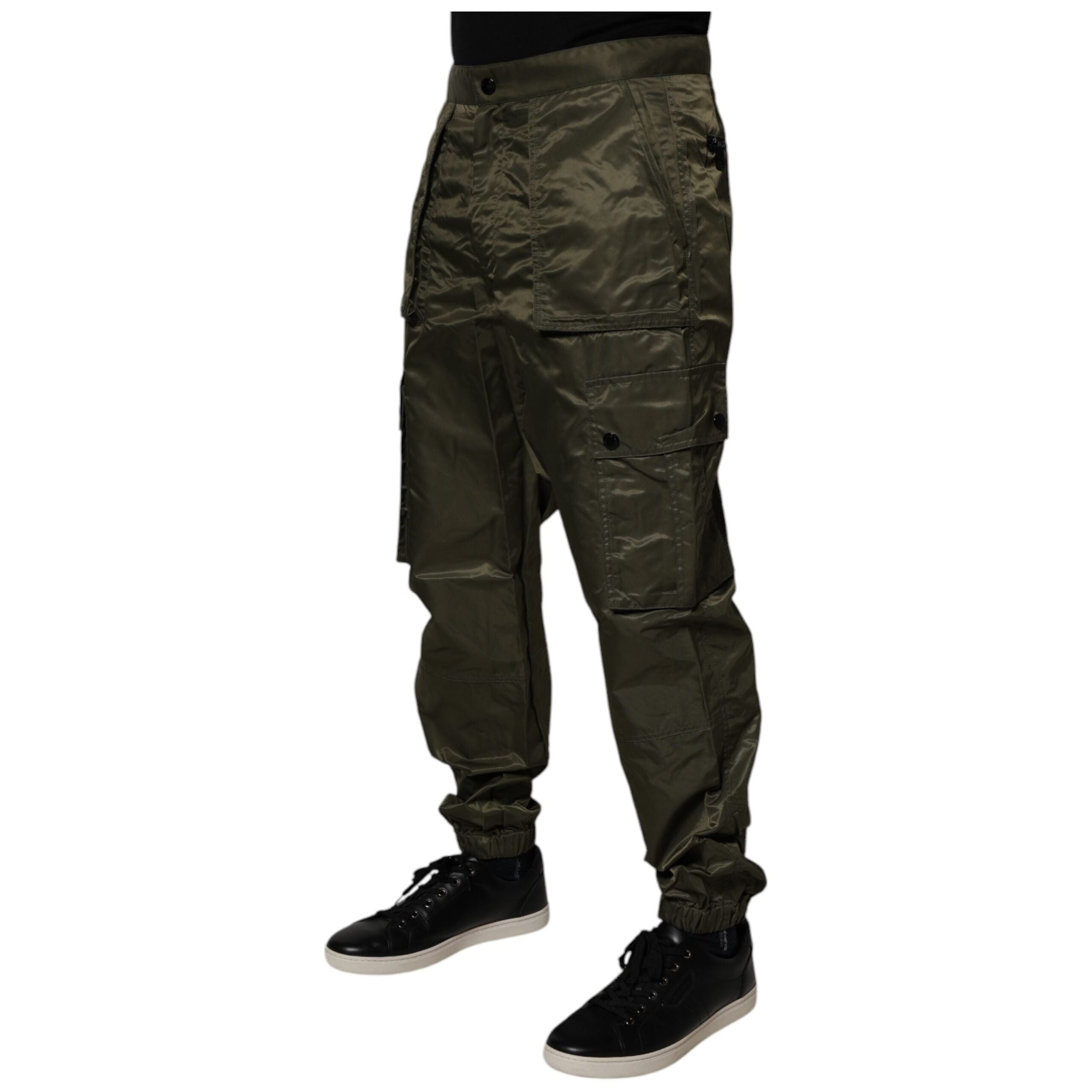 Dolce & Gabbana Dark Green Nylon Cargo Pants