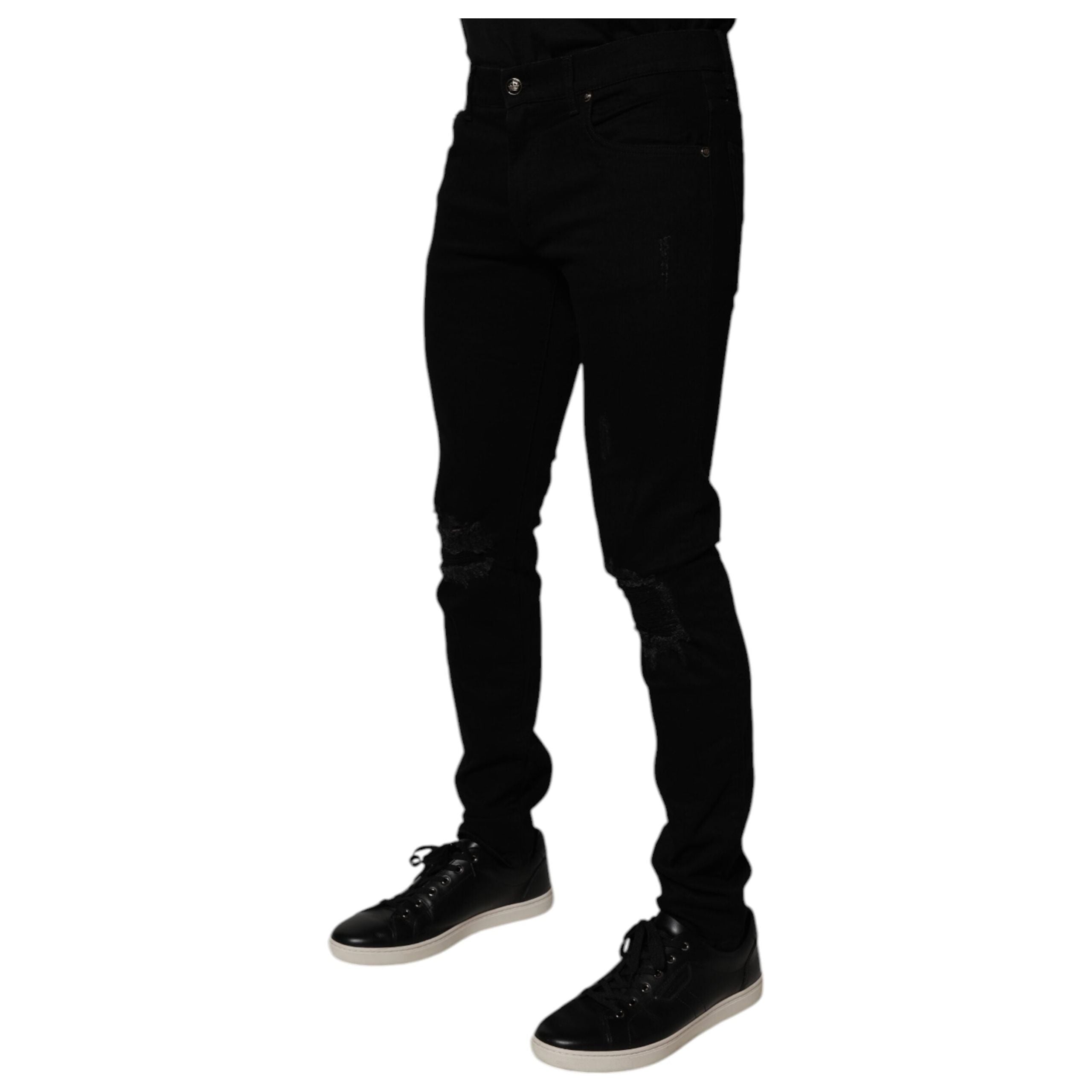 Dolce & Gabbana Black Cotton Stretch Skinny Denim Jeans