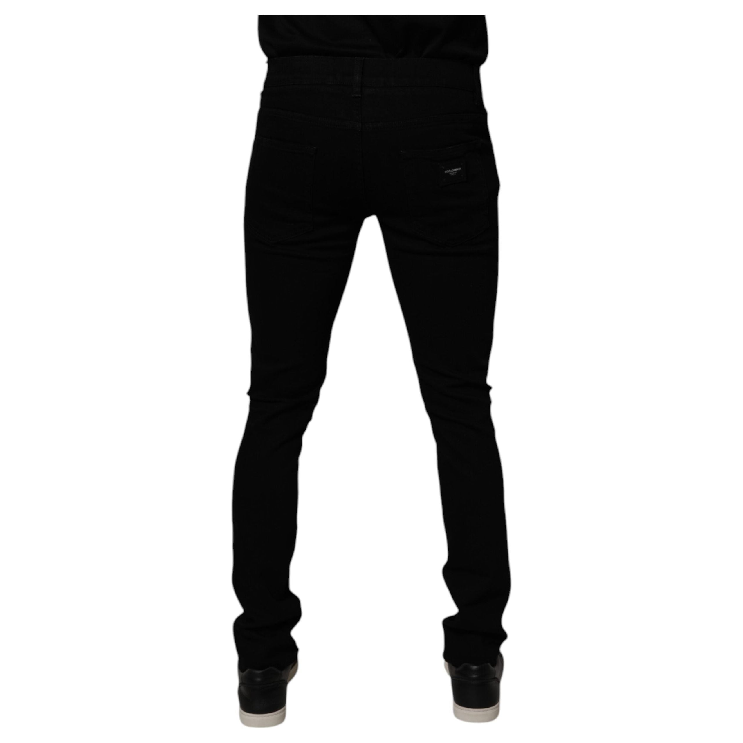 Dolce & Gabbana Black Cotton Stretch Skinny Denim Jeans