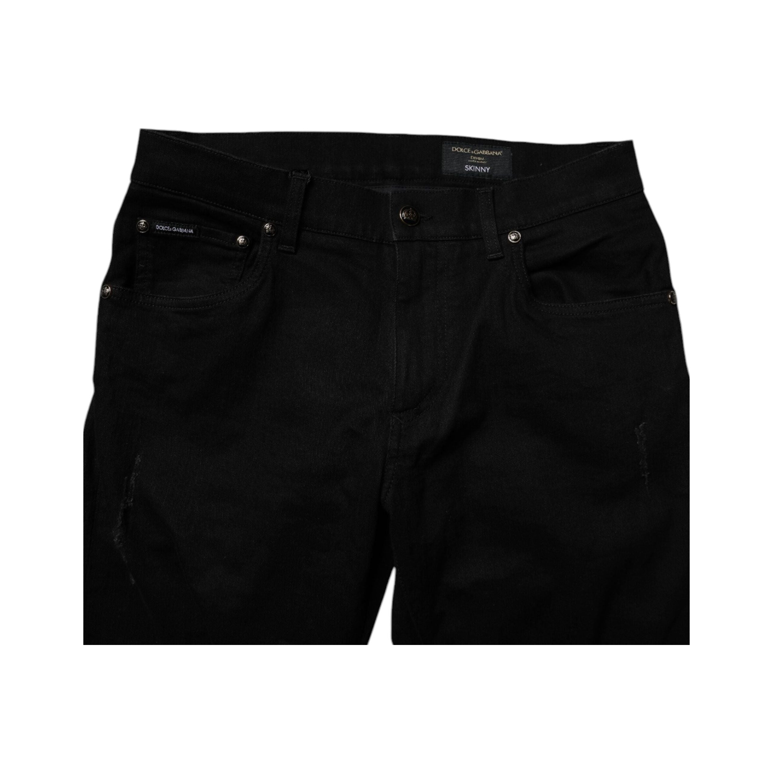 Dolce & Gabbana Black Cotton Stretch Skinny Denim Jeans