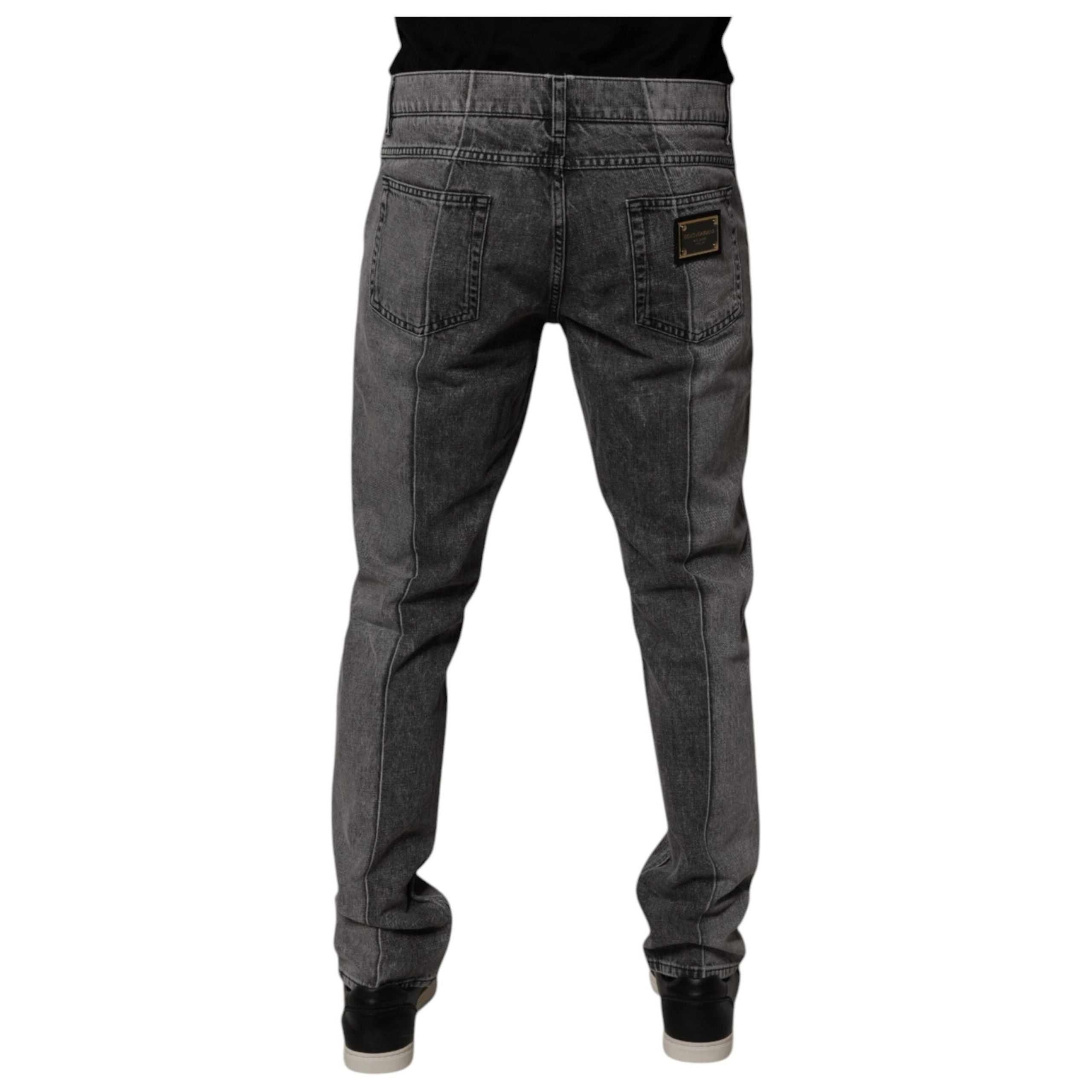 Dolce & Gabbana Two Tone Gray Cotton Denim Jeans Luxe