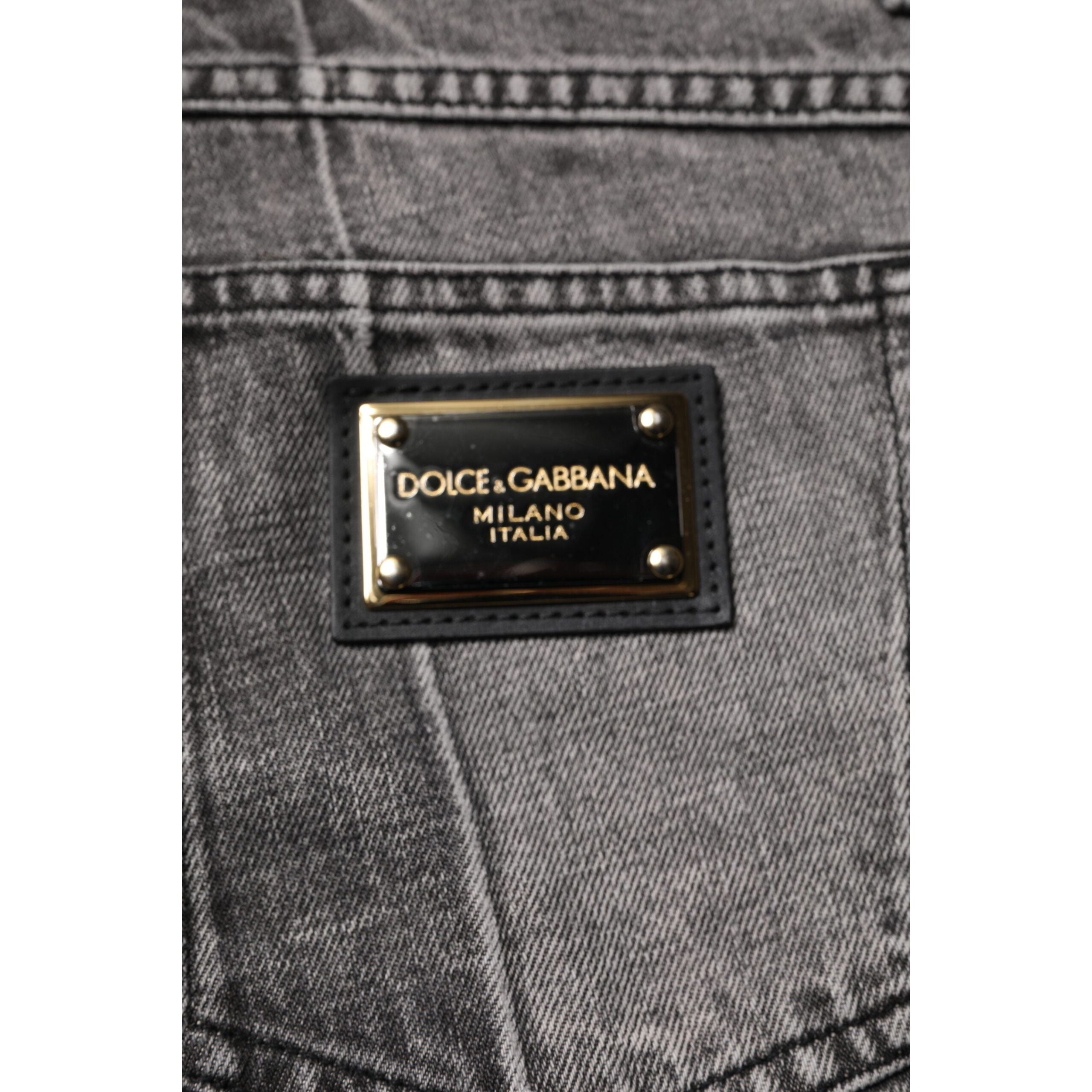 Dolce & Gabbana Two Tone Gray Cotton Denim Jeans Luxe