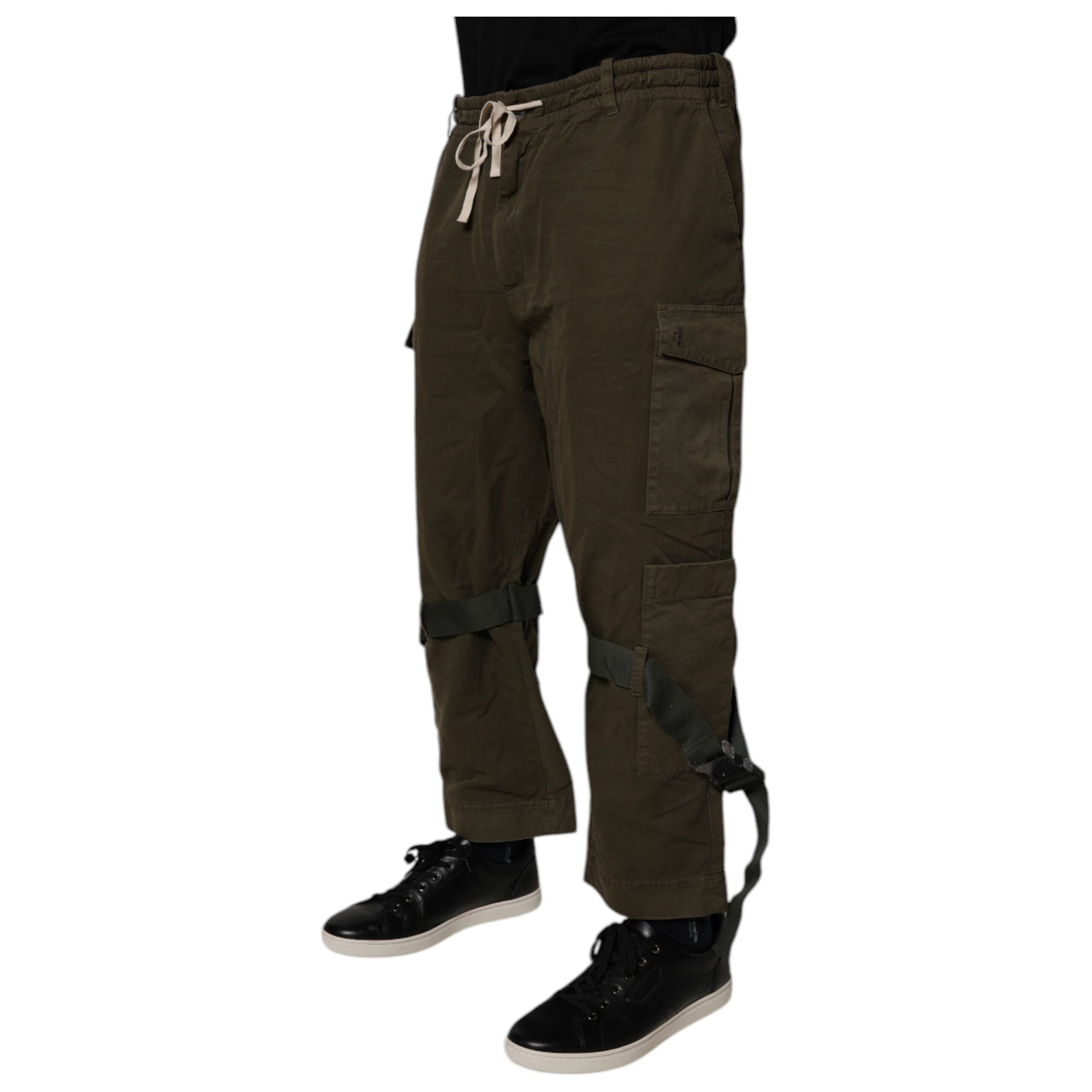 Dolce & Gabbana Brown Cotton Stretch Cargo Pants