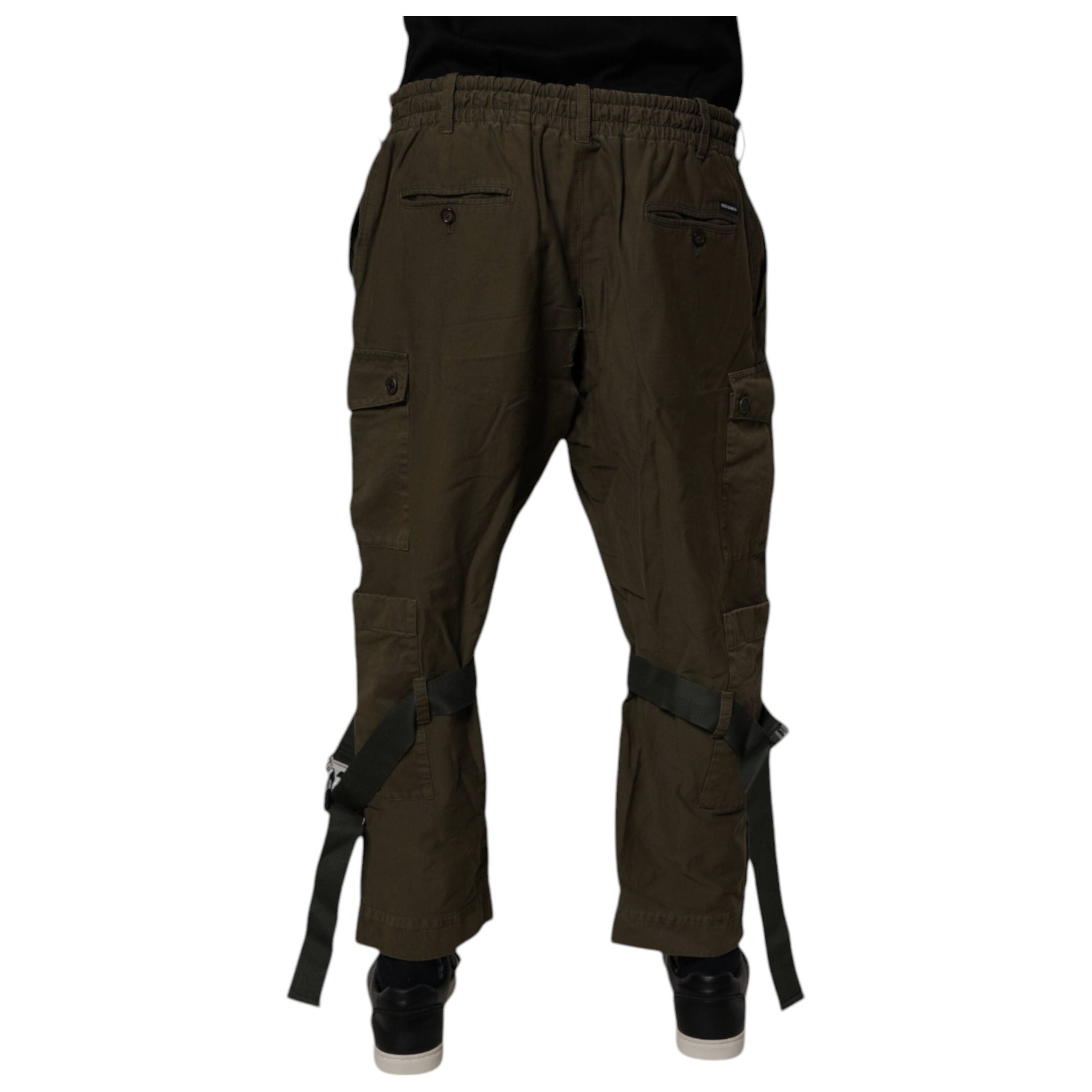 Dolce & Gabbana Brown Cotton Stretch Cargo Pants