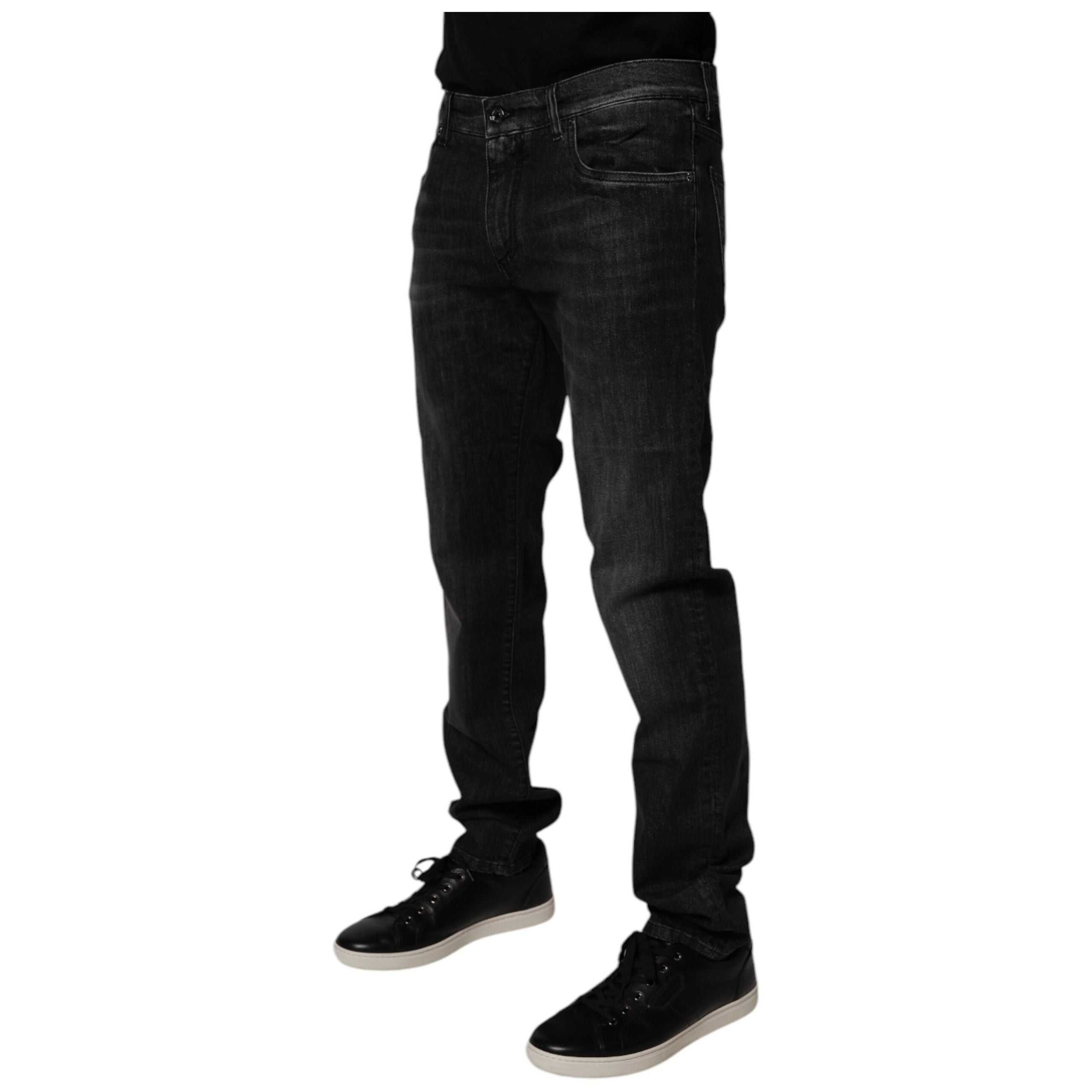 Dolce & Gabbana Black Cotton Stretch Skinny Jeans Elegance