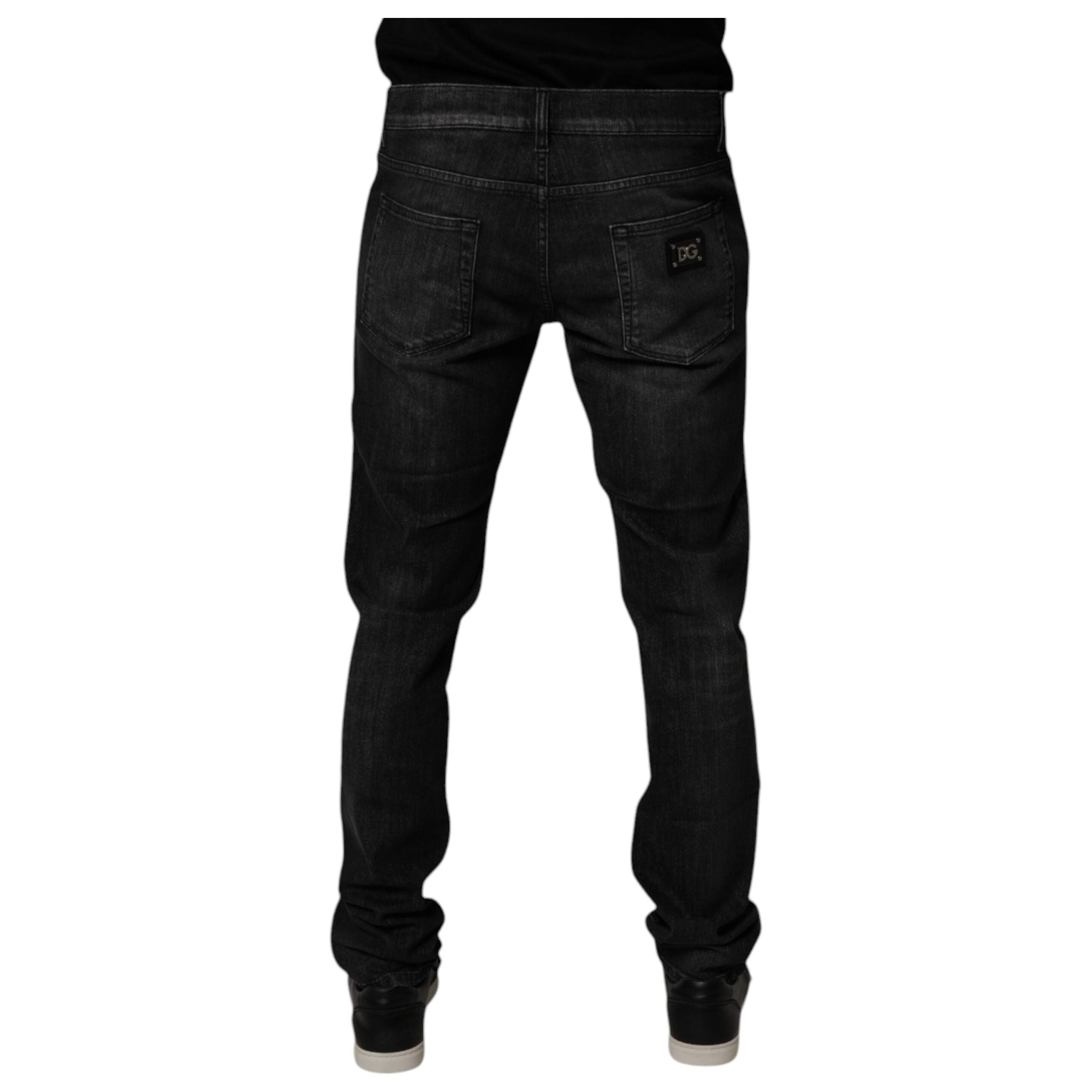 Dolce & Gabbana Black Cotton Stretch Skinny Jeans Elegance