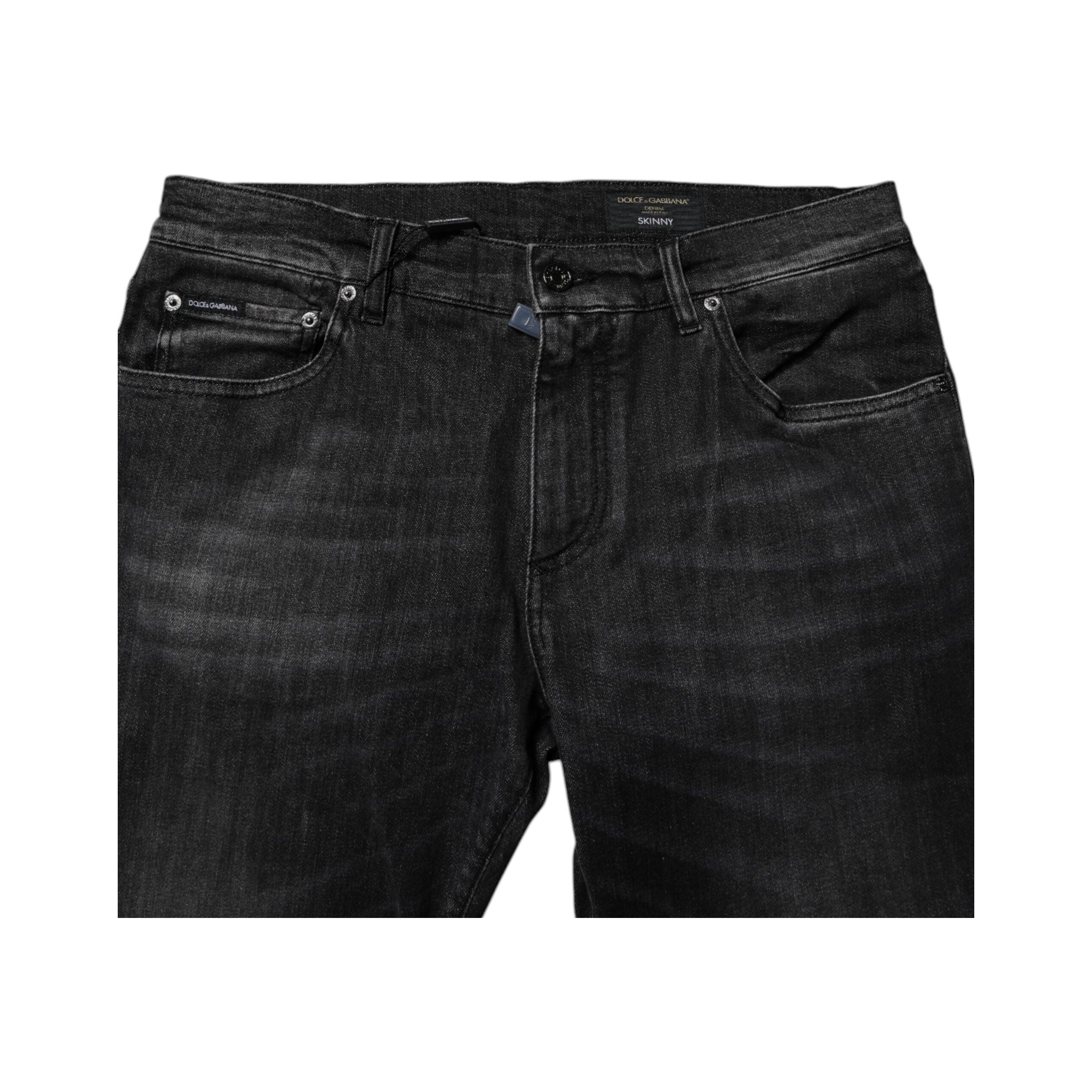 Dolce & Gabbana Black Cotton Stretch Skinny Jeans Elegance