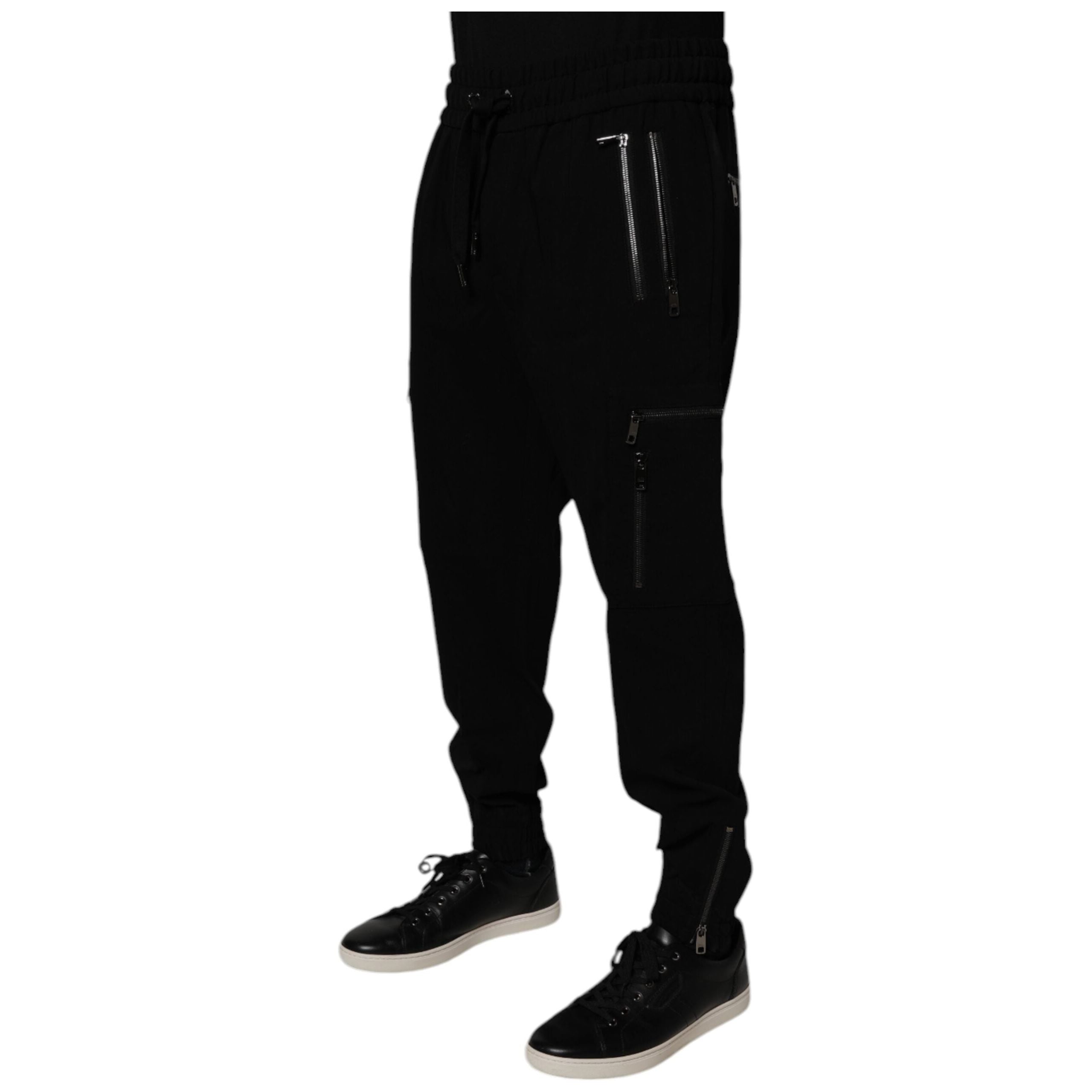 Dolce & Gabbana Black Wool Stretch Jogger Pants