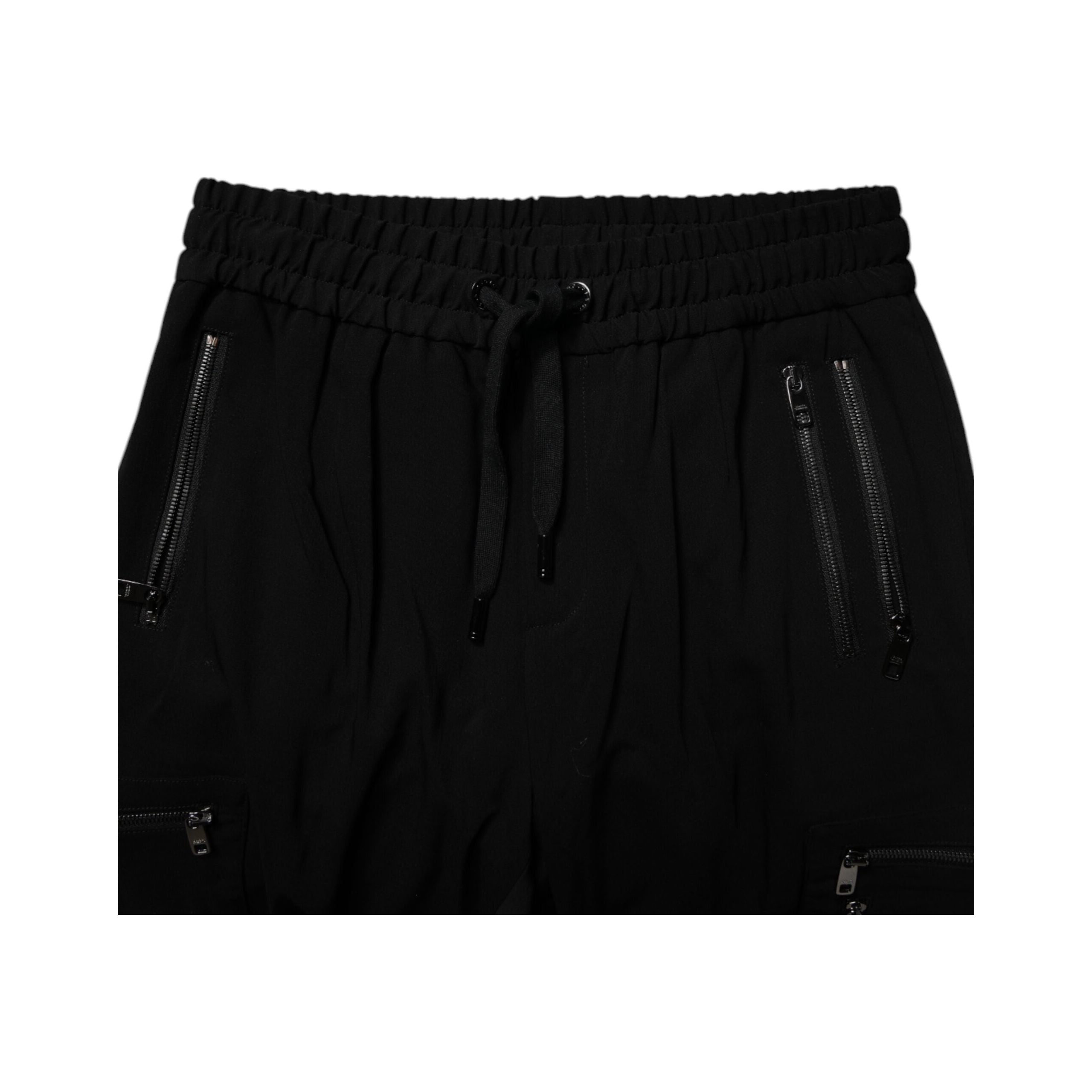 Dolce & Gabbana Black Wool Stretch Jogger Pants