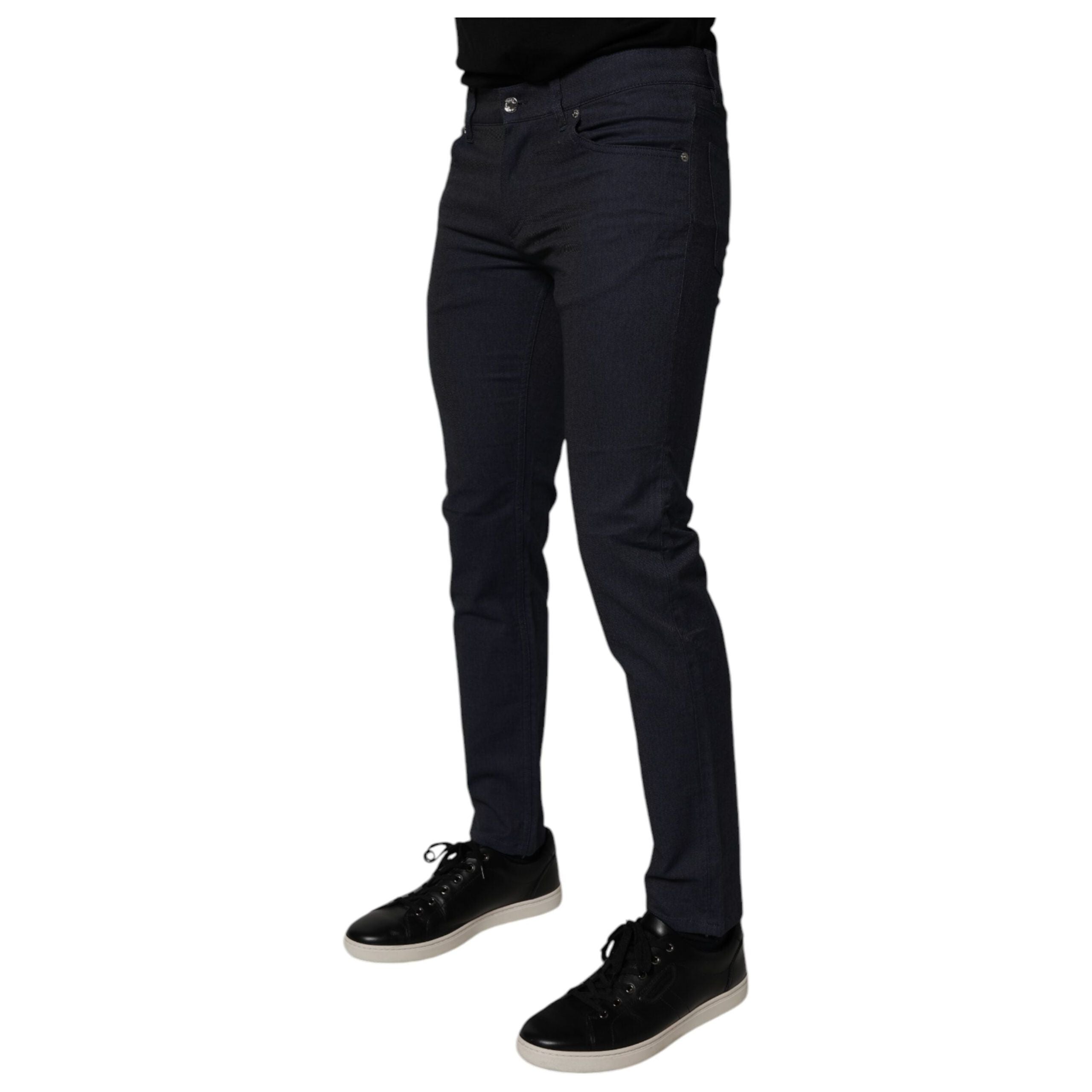 Dolce & Gabbana Dark Blue Cotton Stretch Skinny Denim Jeans