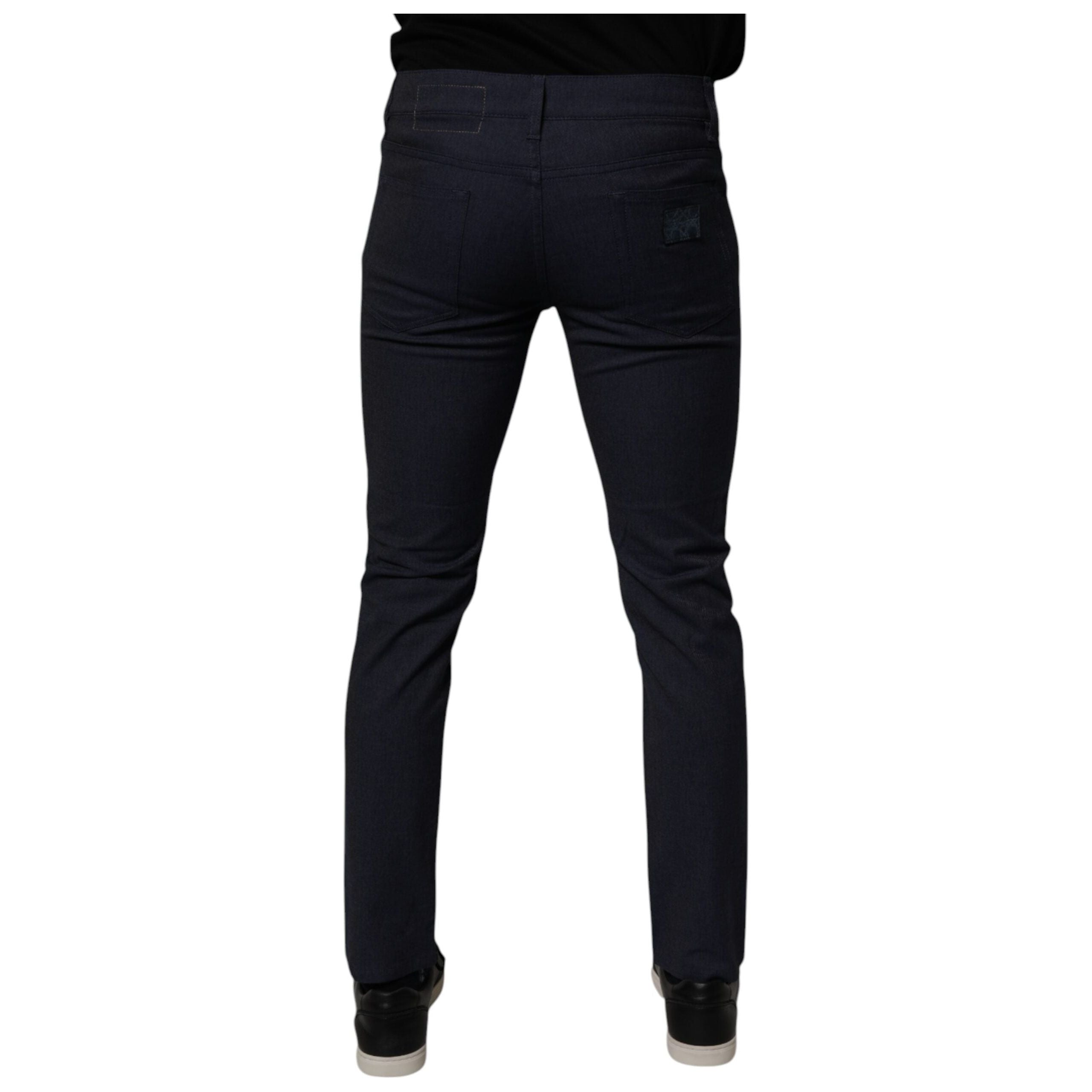 Dolce & Gabbana Dark Blue Cotton Stretch Skinny Denim Jeans