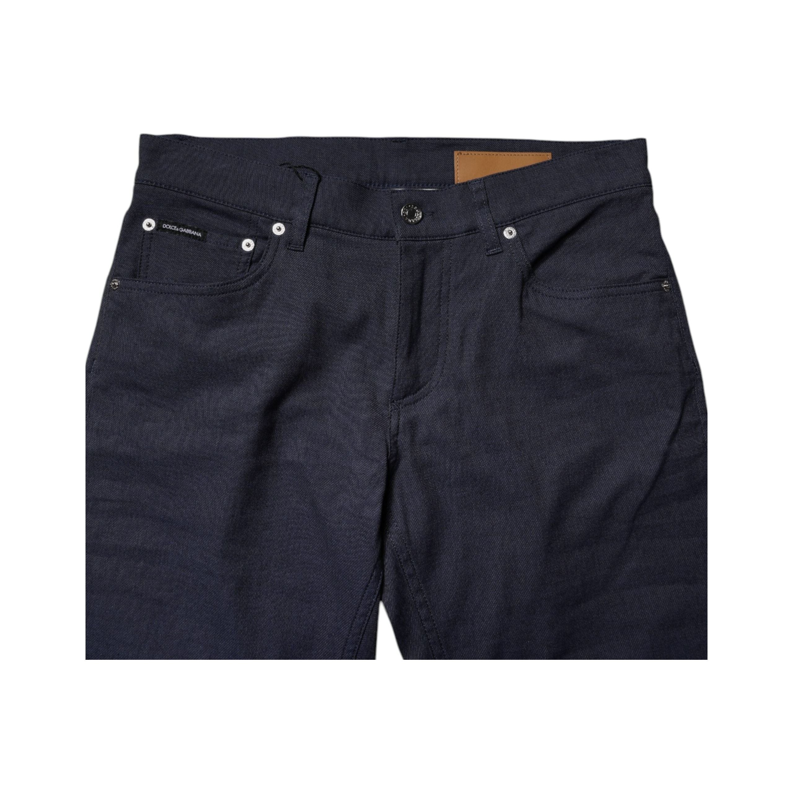 Dolce & Gabbana Dark Blue Cotton Stretch Skinny Denim Jeans