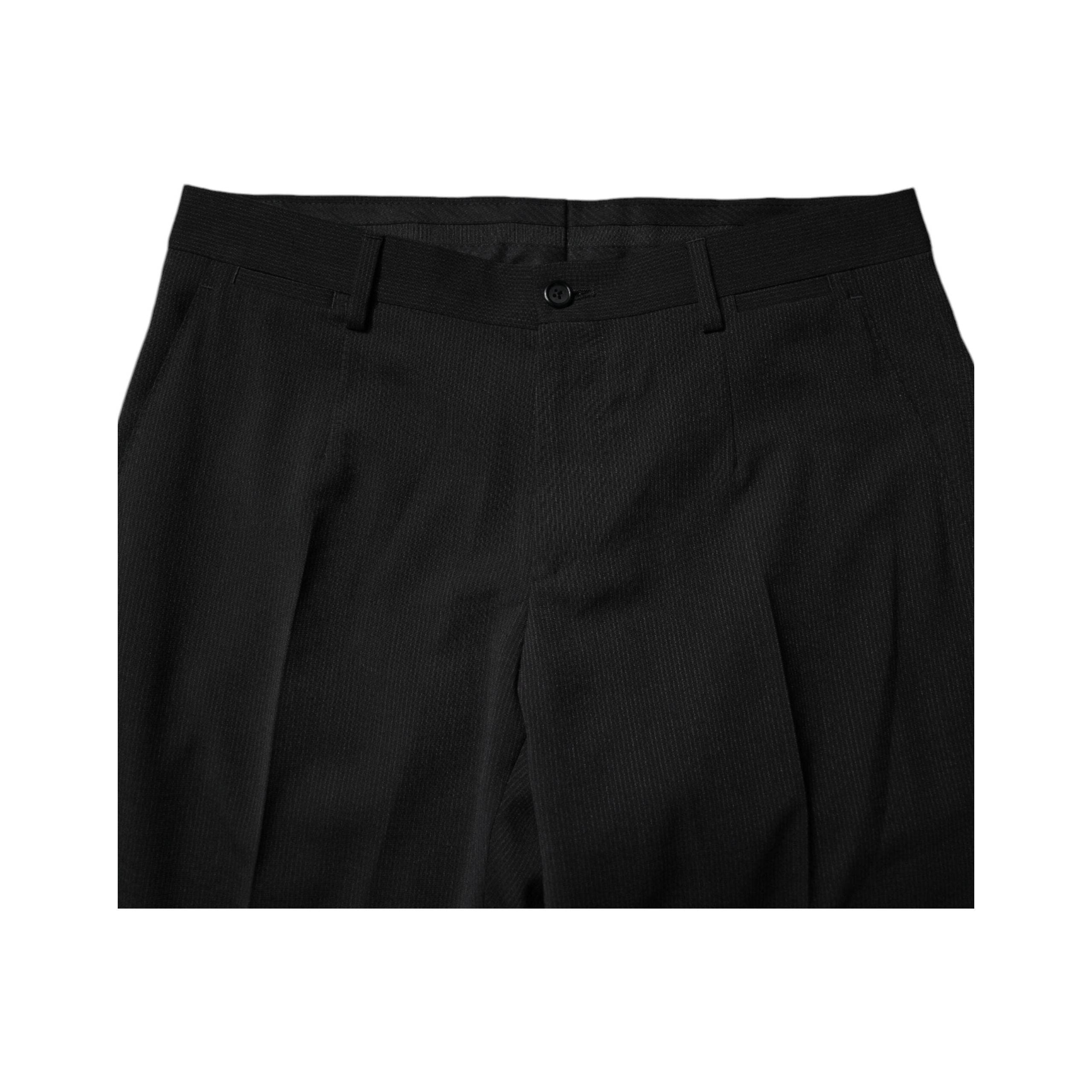Dolce & Gabbana Black Wool Tapered Formal Dress Pants