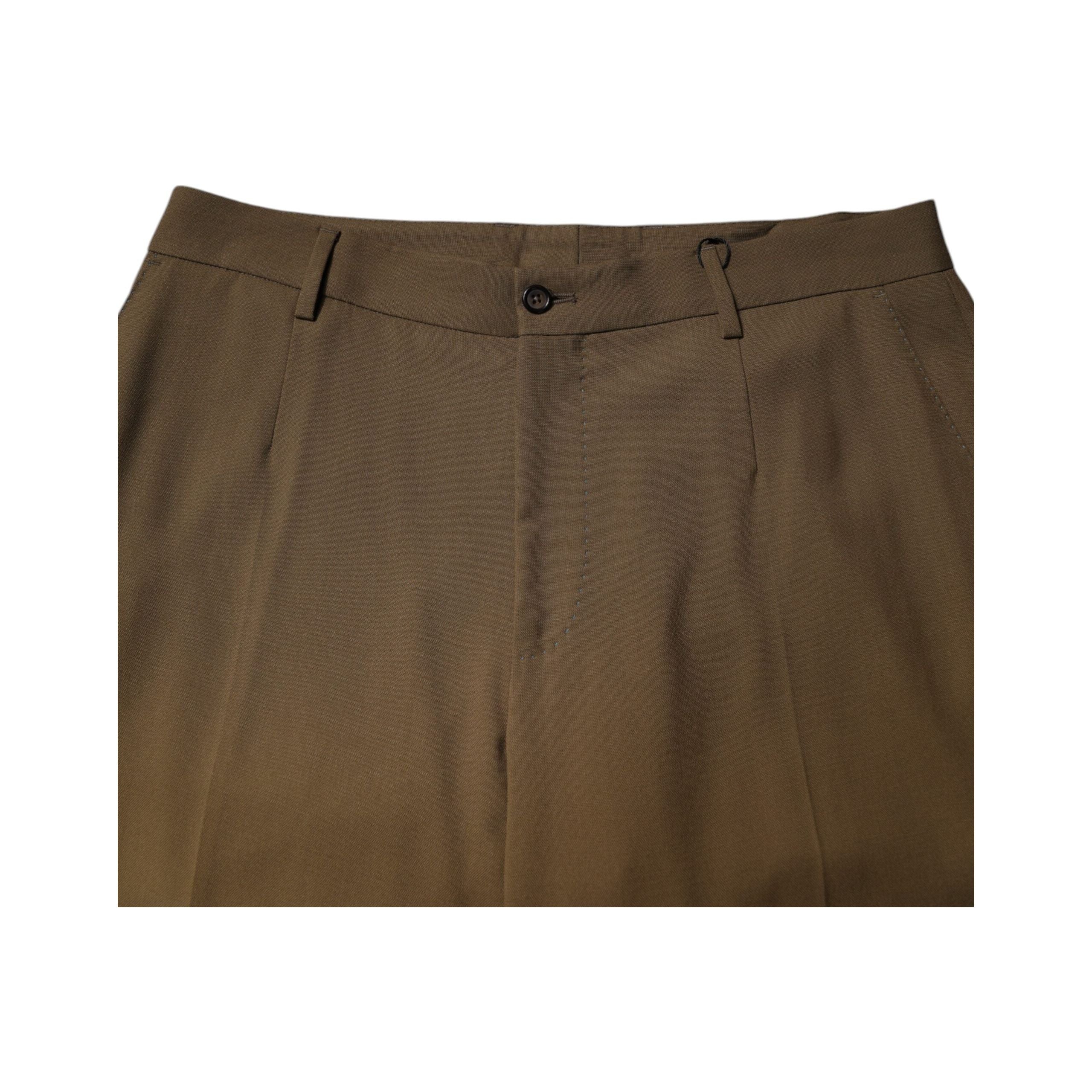 Dolce & Gabbana Brown Wool Straight Formal Dress Pants