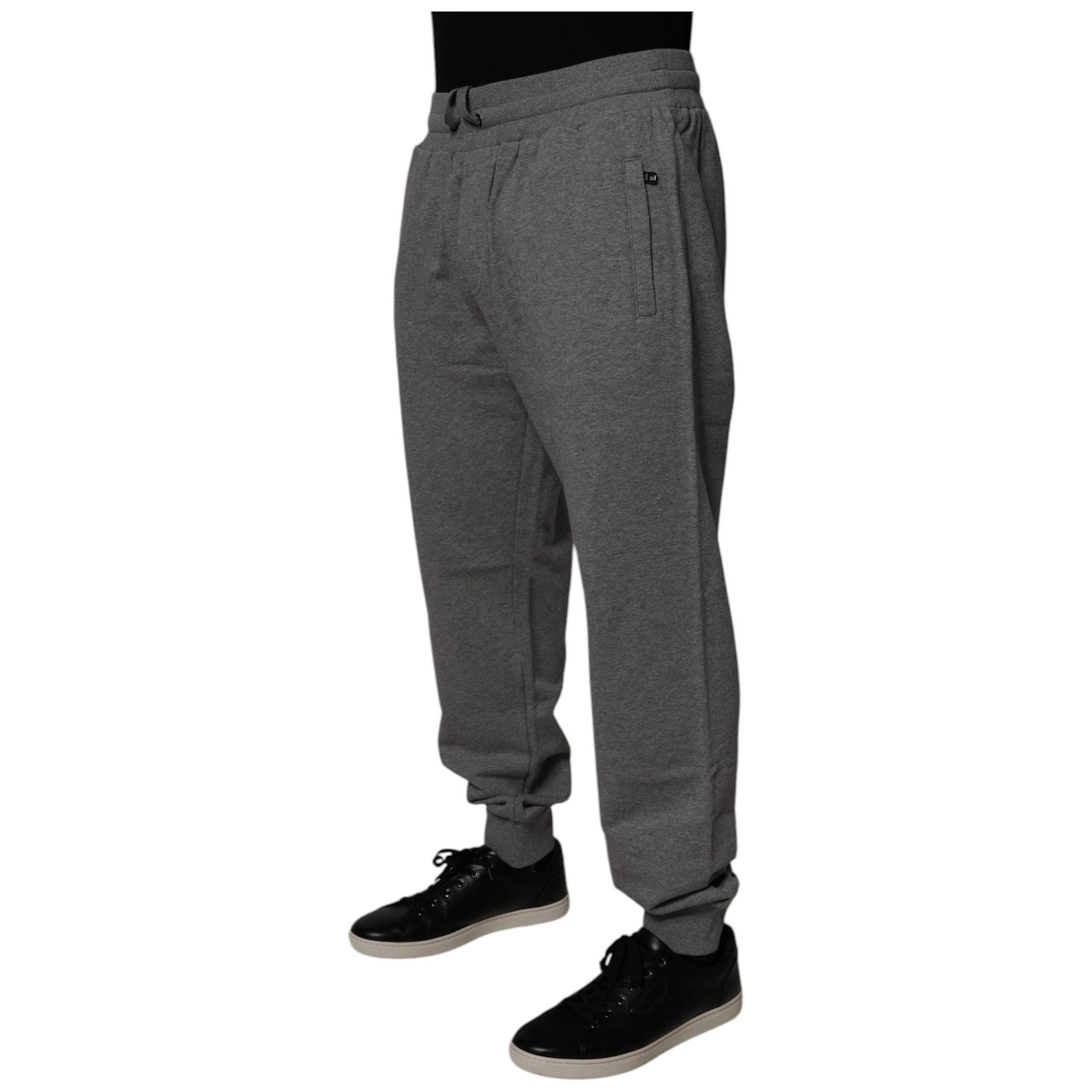 Dolce & Gabbana Gray Logo Cotton Jogger Sweatpants Pants