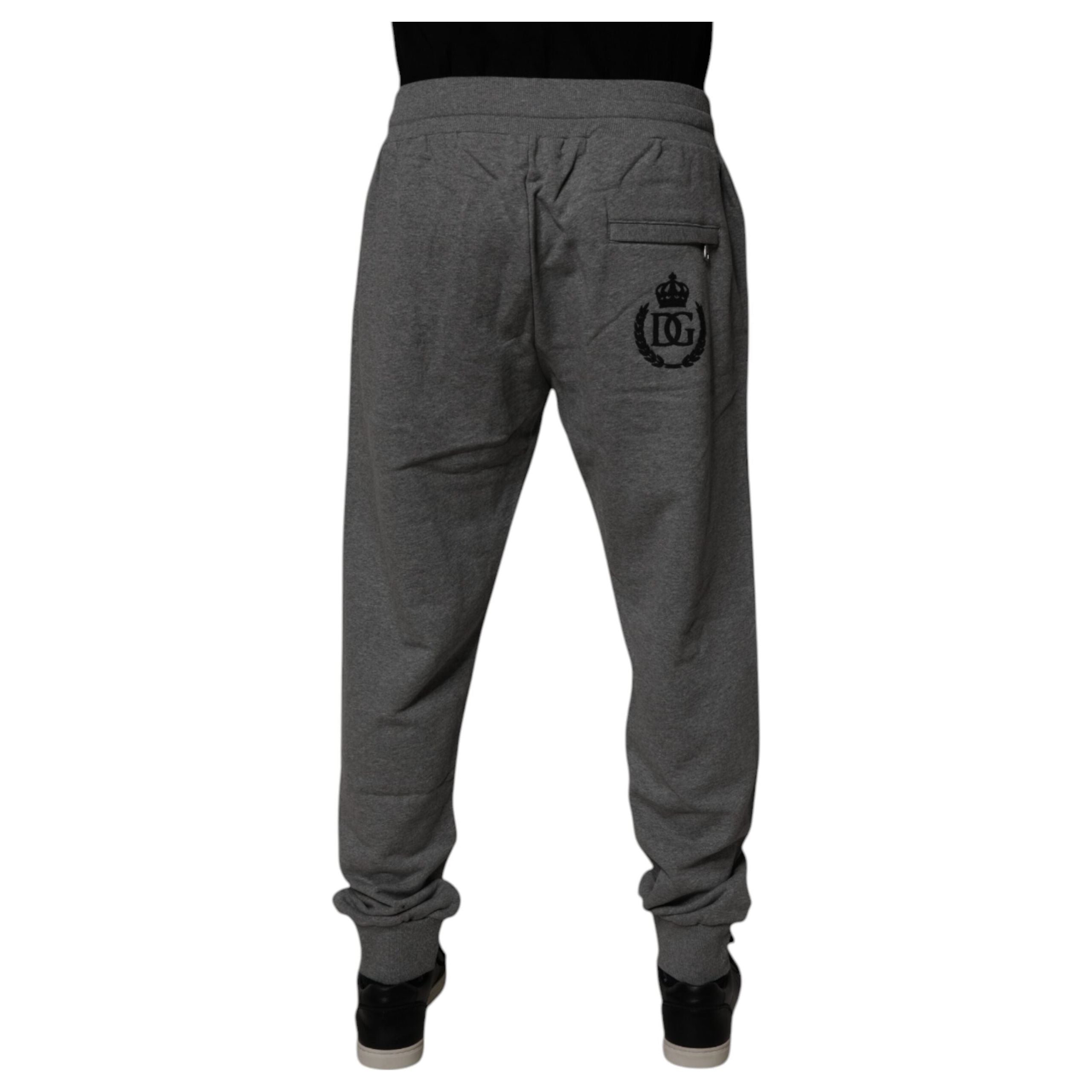 Dolce & Gabbana Gray Logo Cotton Jogger Sweatpants Pants
