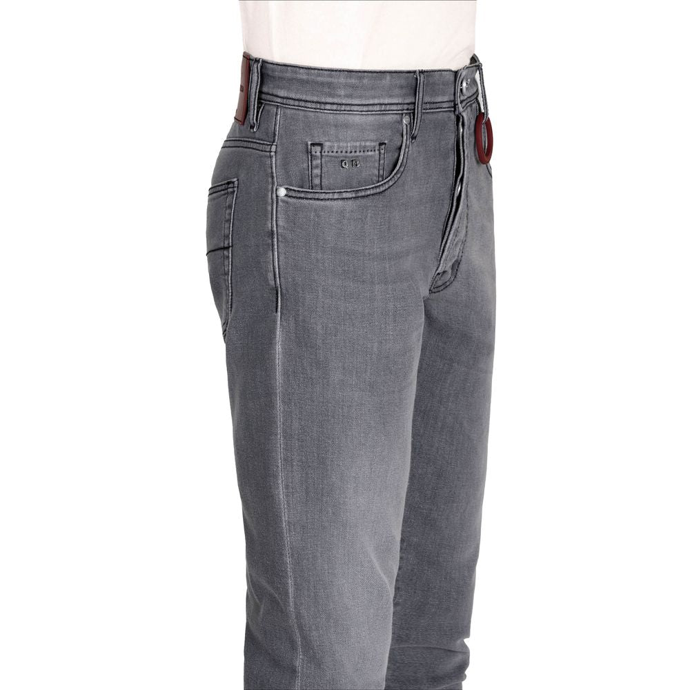 Tramarossa Gray Cotton Jeans for Elevated Style