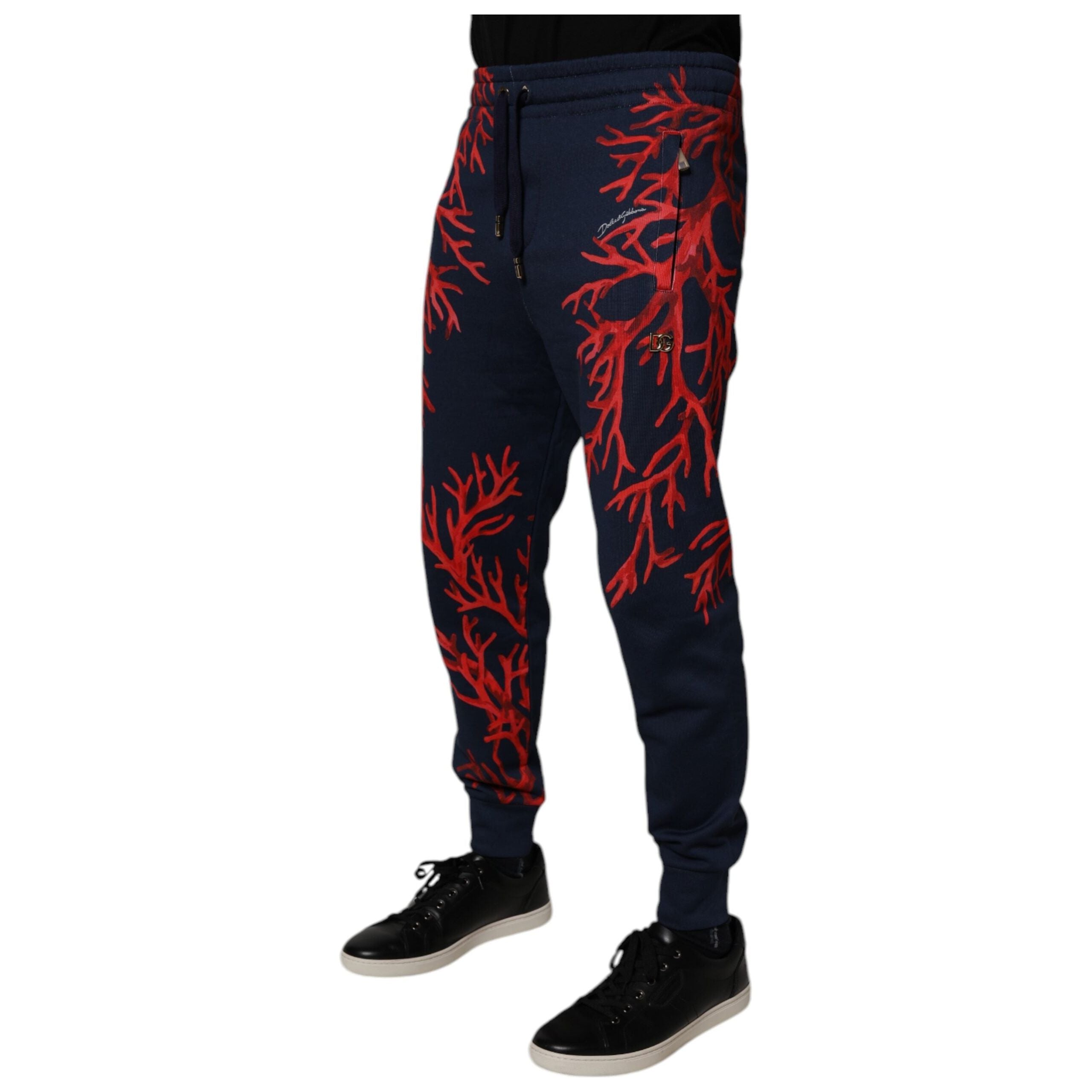 Dolce & Gabbana Dark Blue Cotton Jogger Sweatpants Pants
