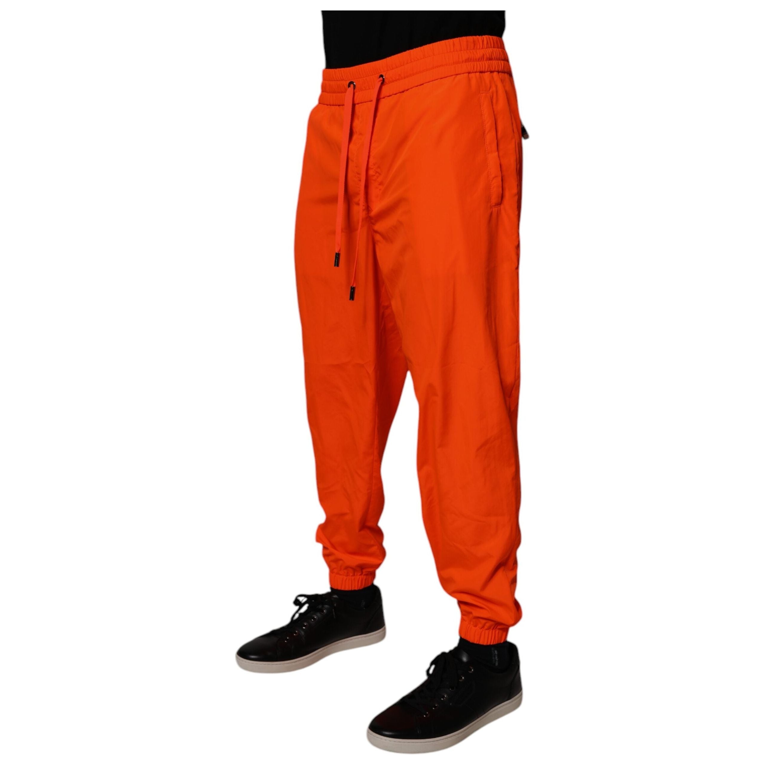 Dolce & Gabbana Orange Cotton Jogger Sweatpants for Elevated Style