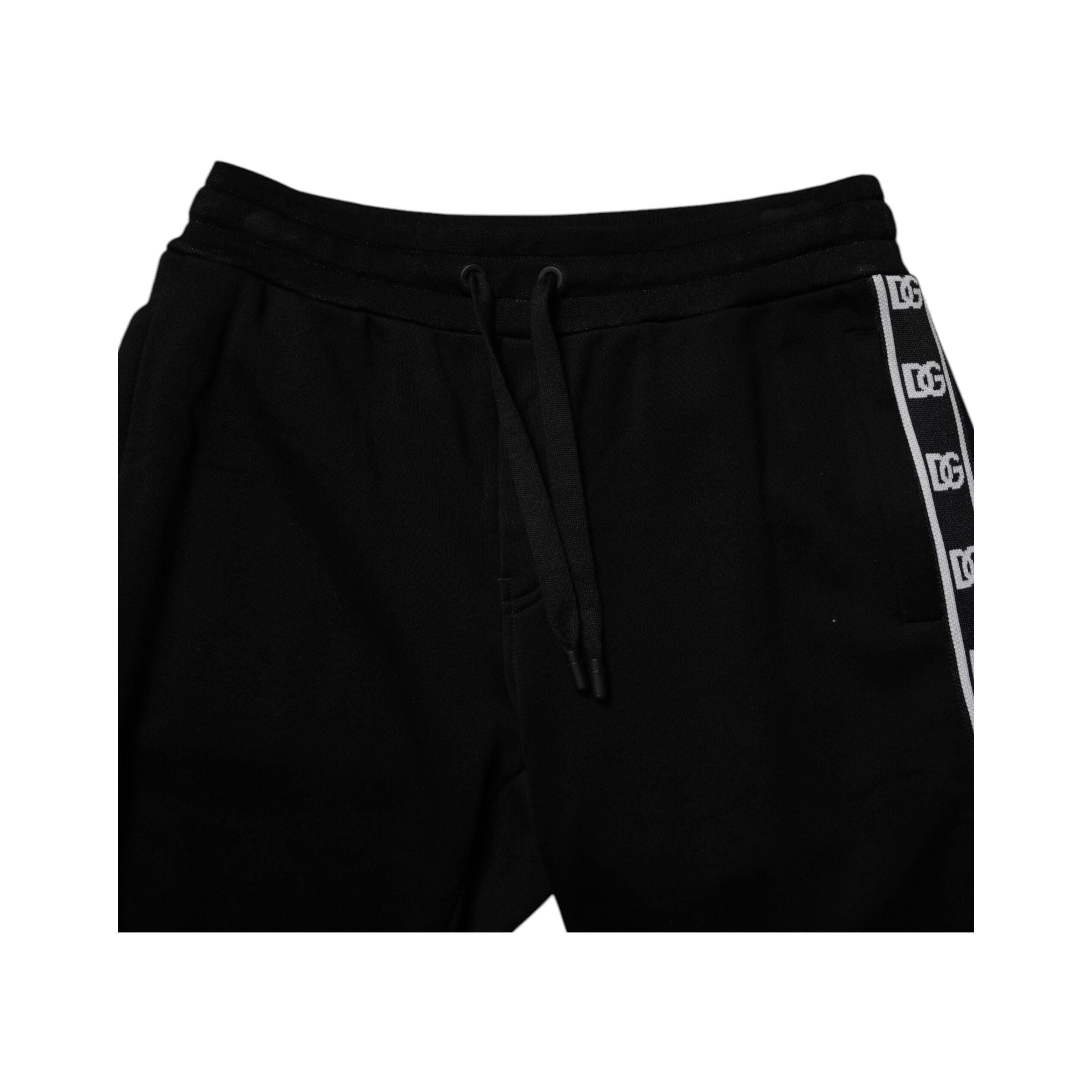 Dolce & Gabbana Black Cotton Blend Cropped Sweatpants