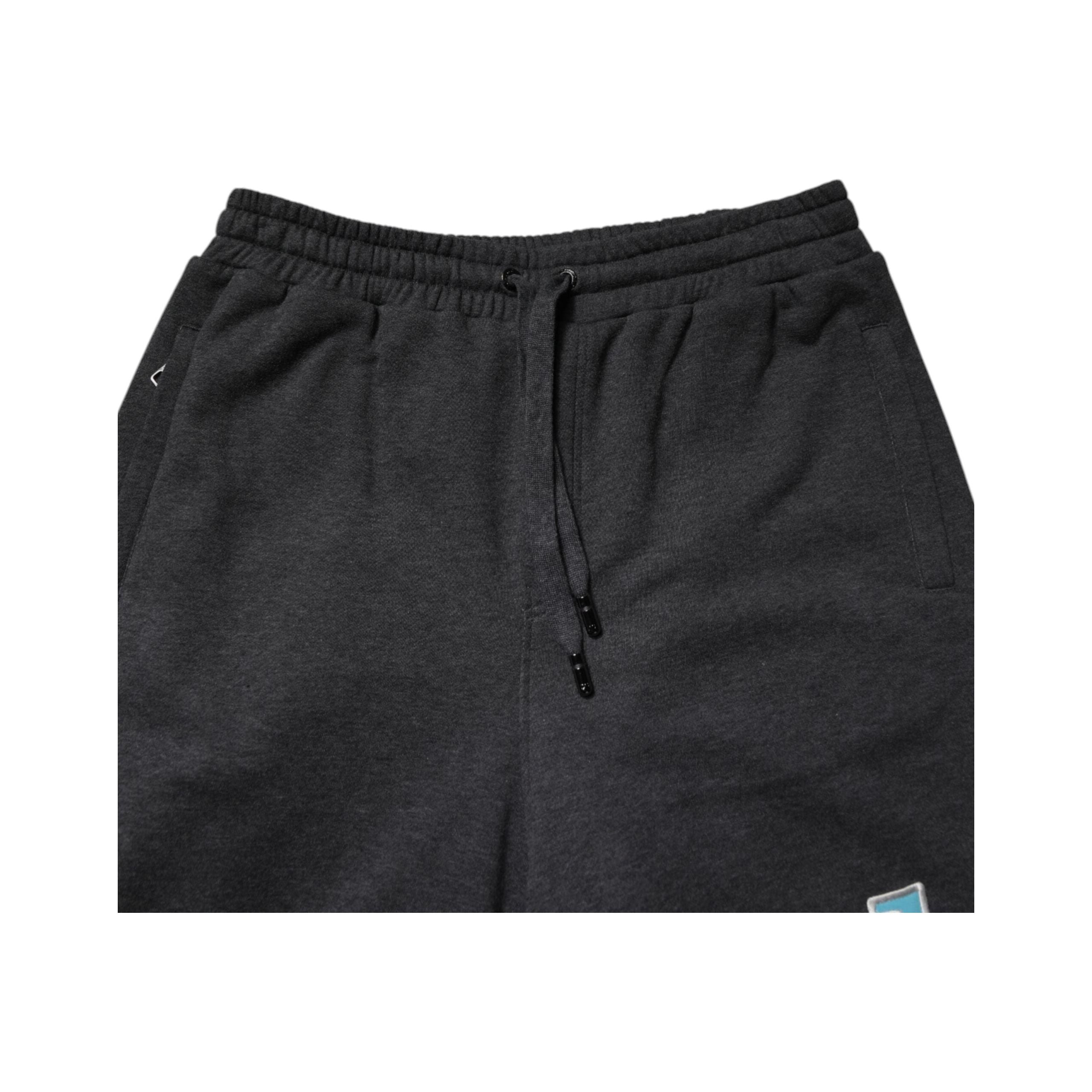 Dolce & Gabbana Dark Gray Cotton Layered Straight Sweatpants