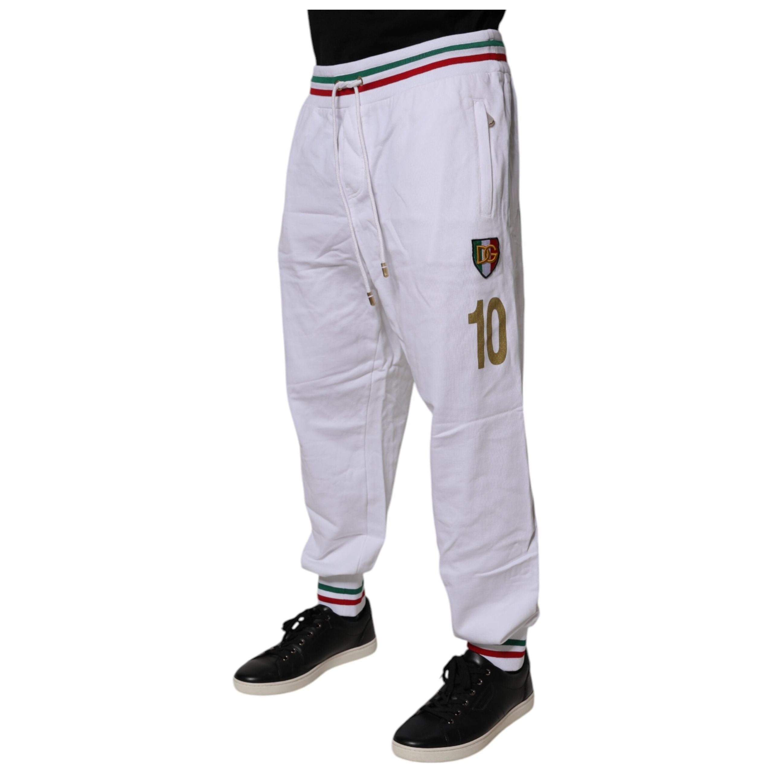 Dolce & Gabbana White Italia Cotton Jogger Sweatpants Pants