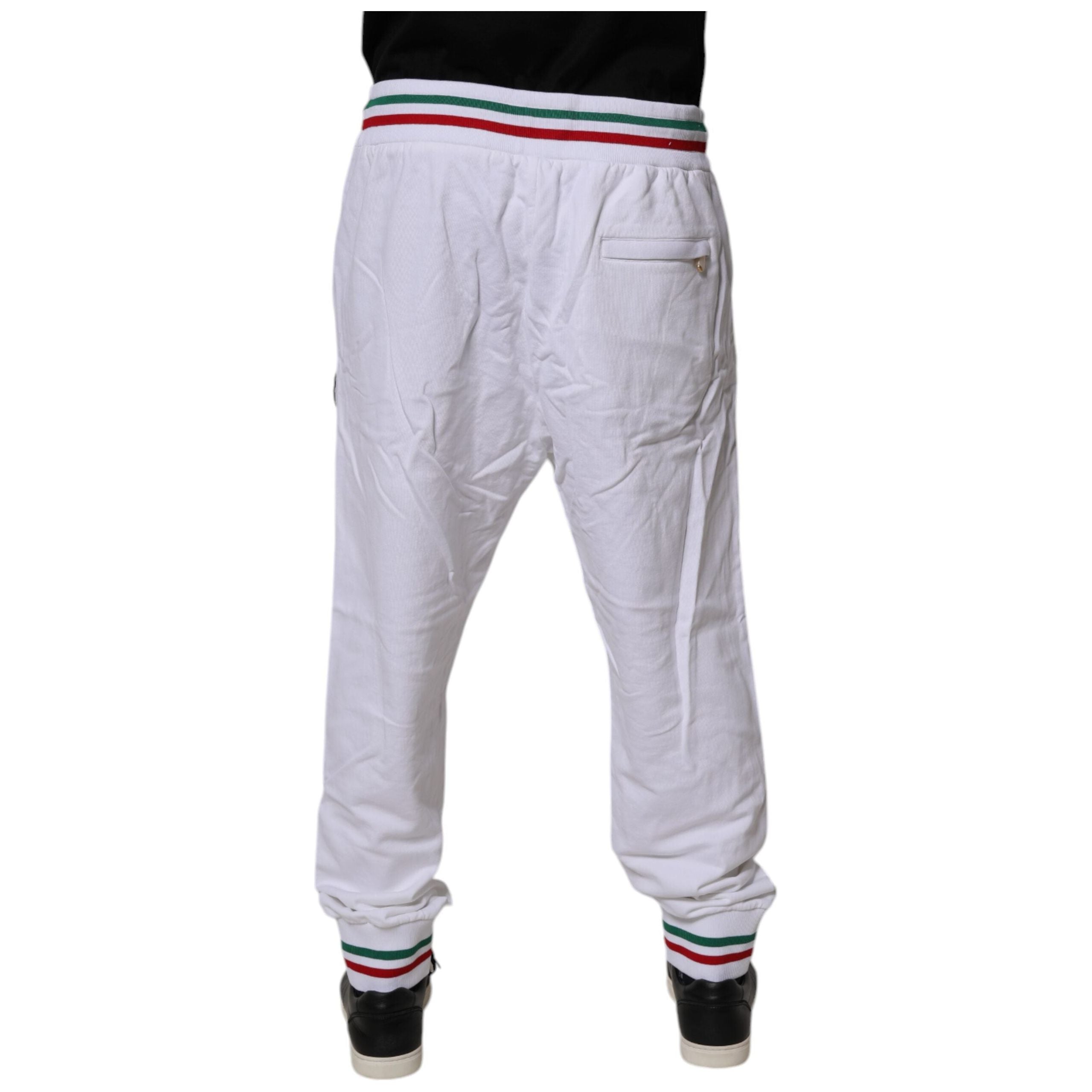 Dolce & Gabbana White Italia Cotton Jogger Sweatpants Pants