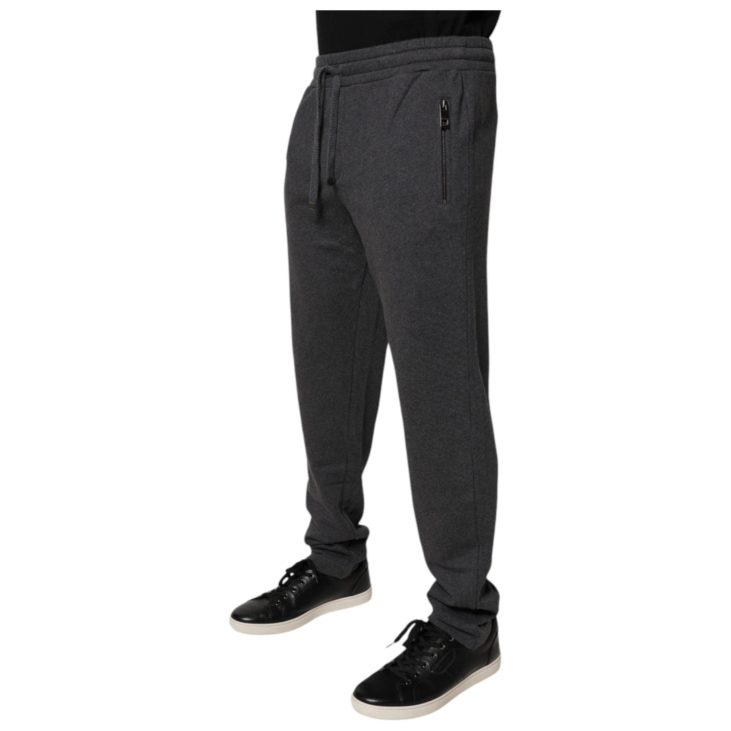Dolce & Gabbana Dark Gray Cotton Jogger Sweatpants
