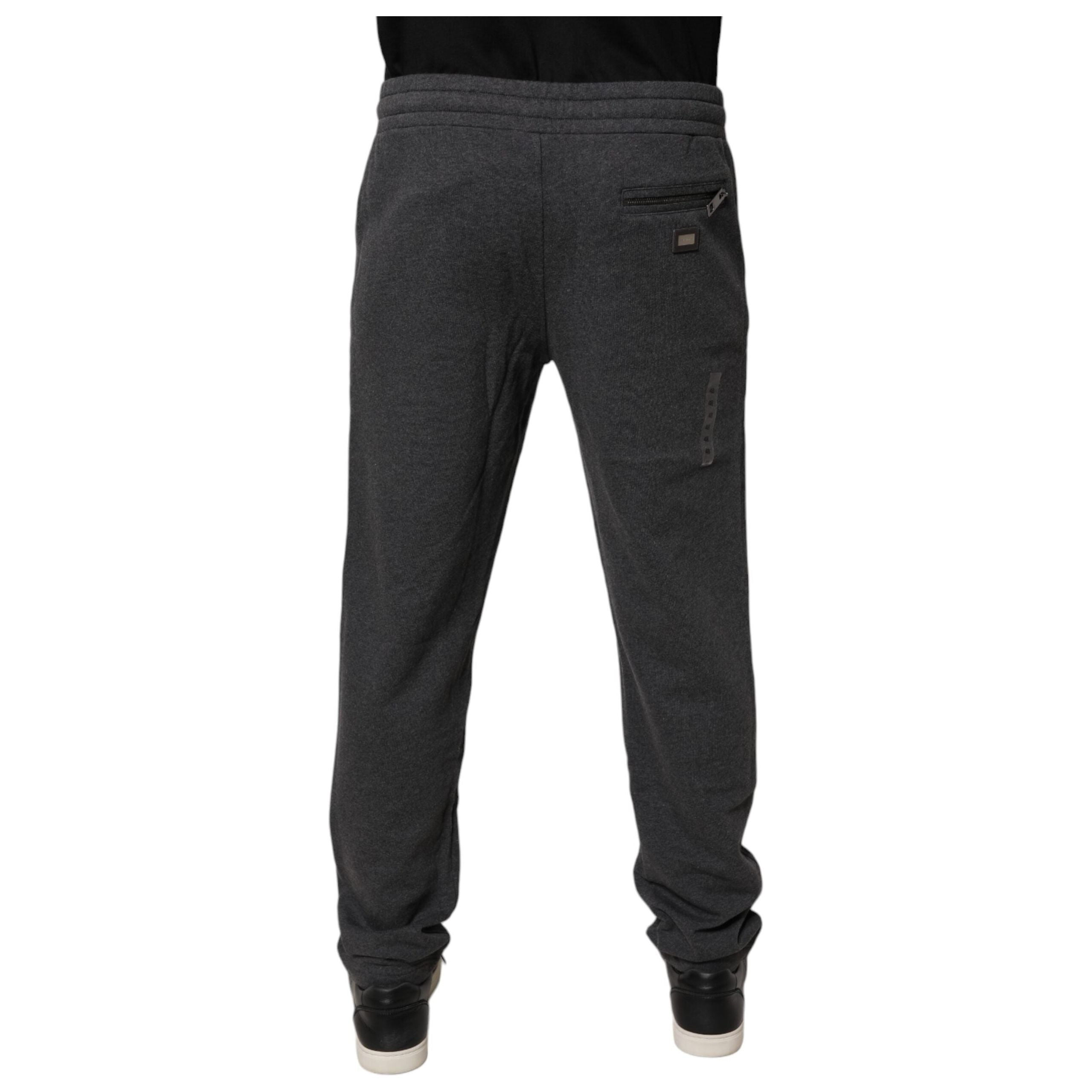 Dolce & Gabbana Dark Gray Cotton Jogger Sweatpants