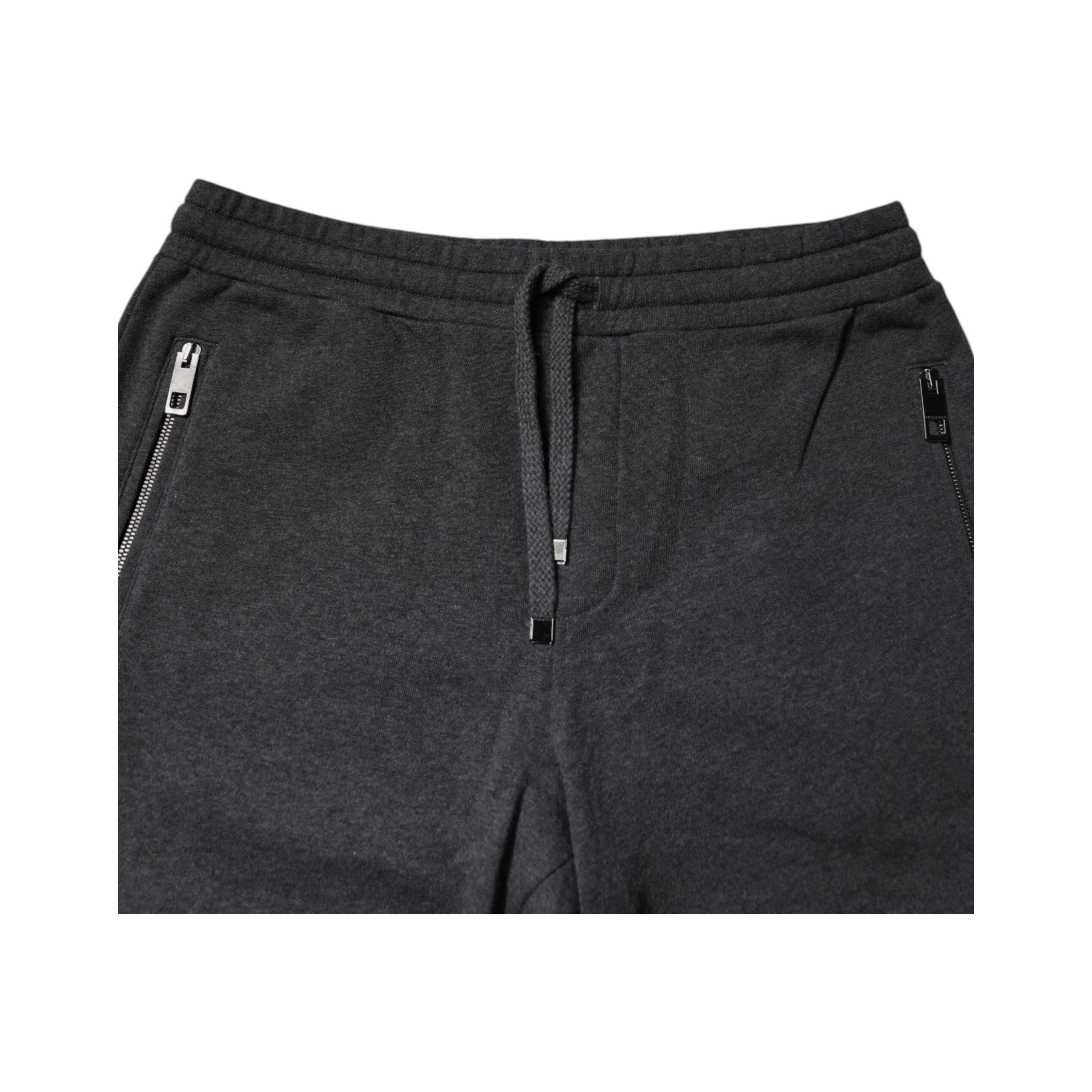 Dolce & Gabbana Dark Gray Cotton Jogger Sweatpants