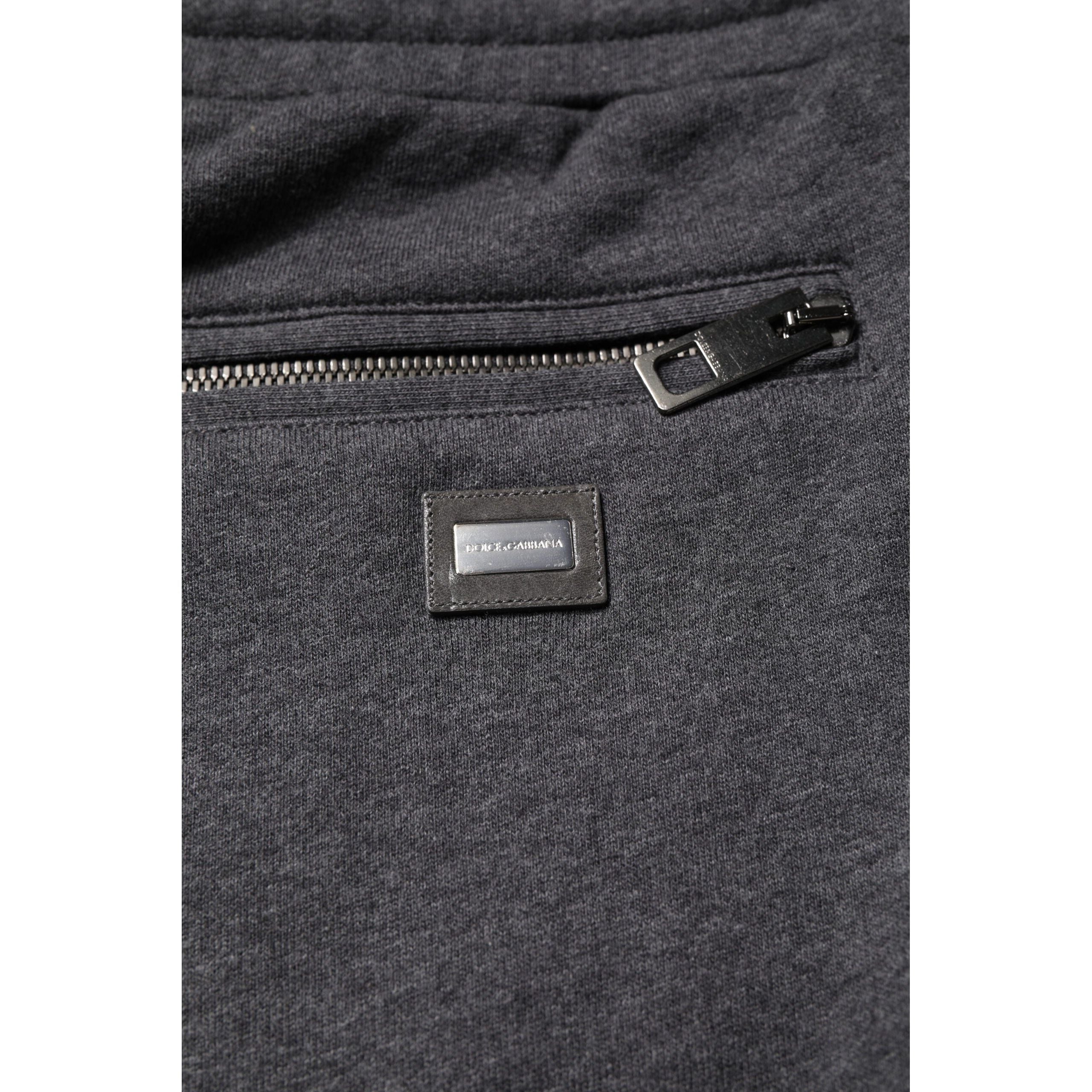 Dolce & Gabbana Dark Gray Cotton Jogger Sweatpants